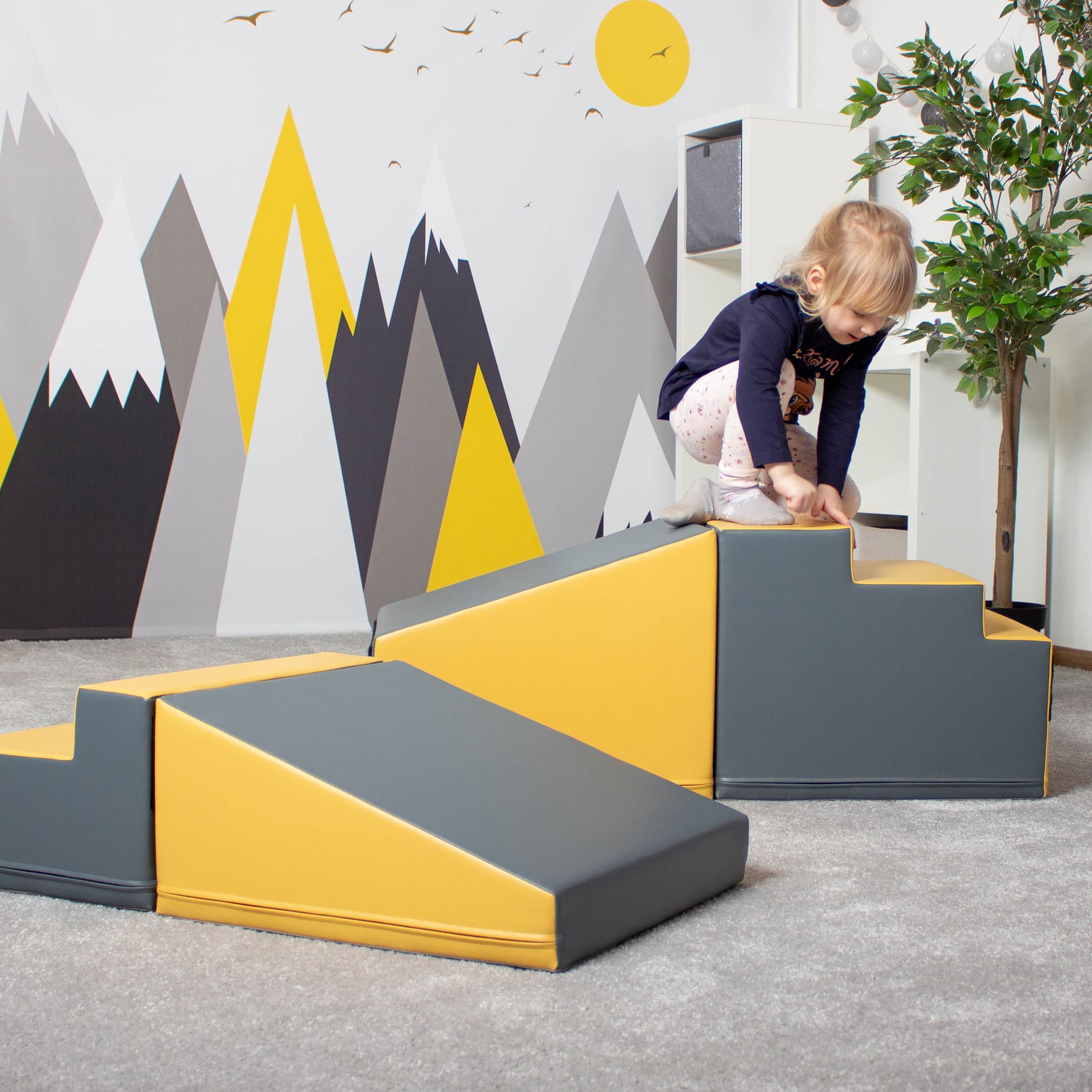 4 Piece Soft Play Step and Slide Set - Transformer