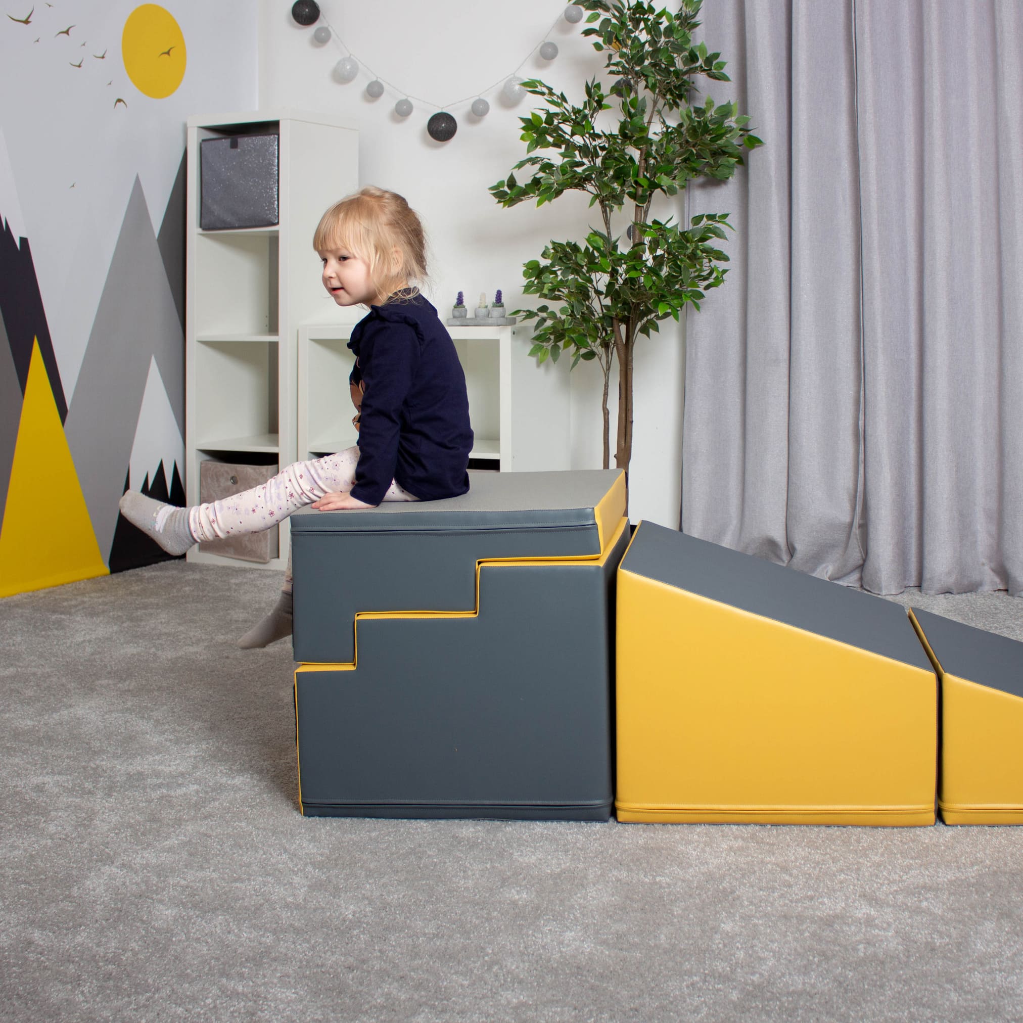 4 Piece Soft Play Step and Slide Set - Transformer