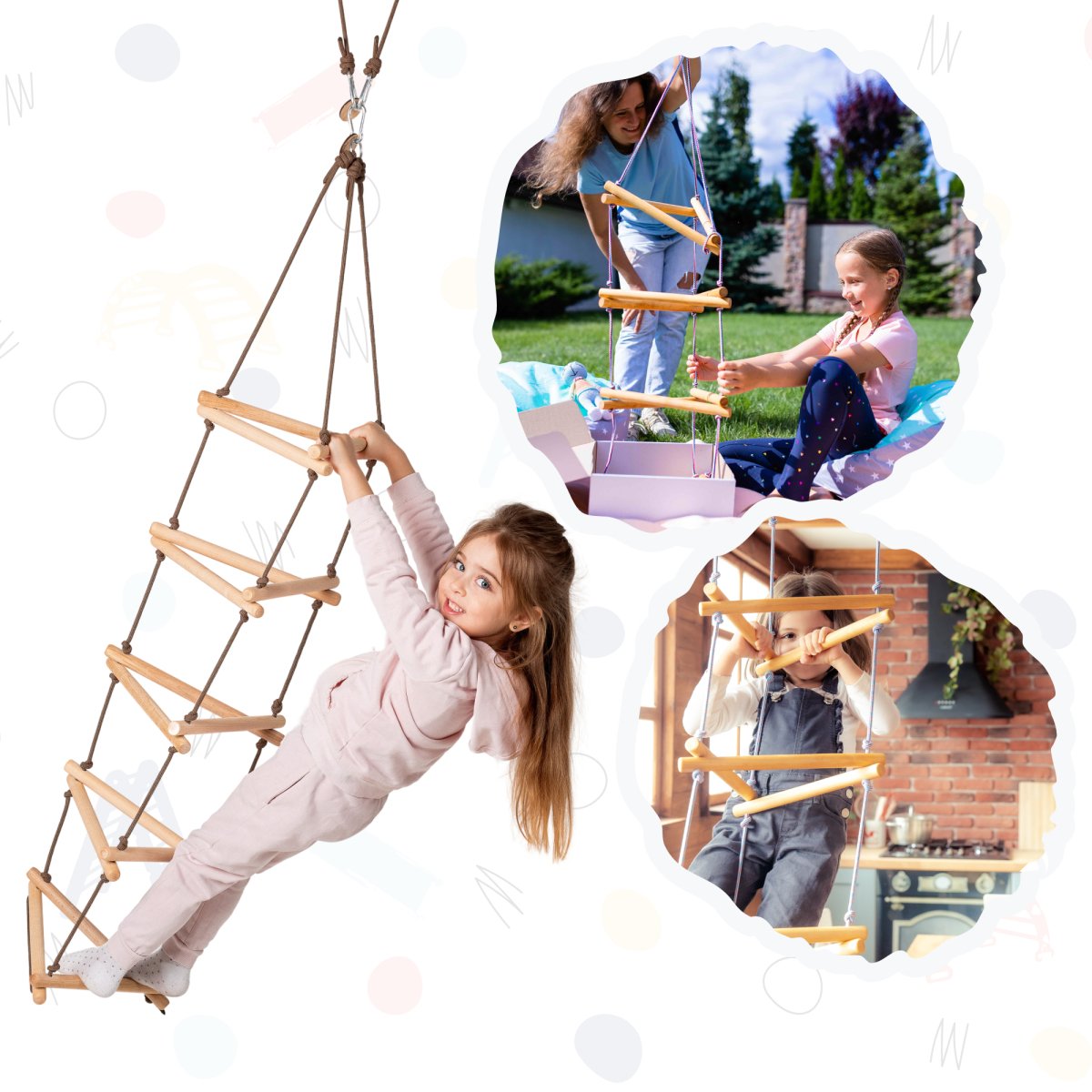 Triangle rope ladder for kids Single Swing Goodevas   