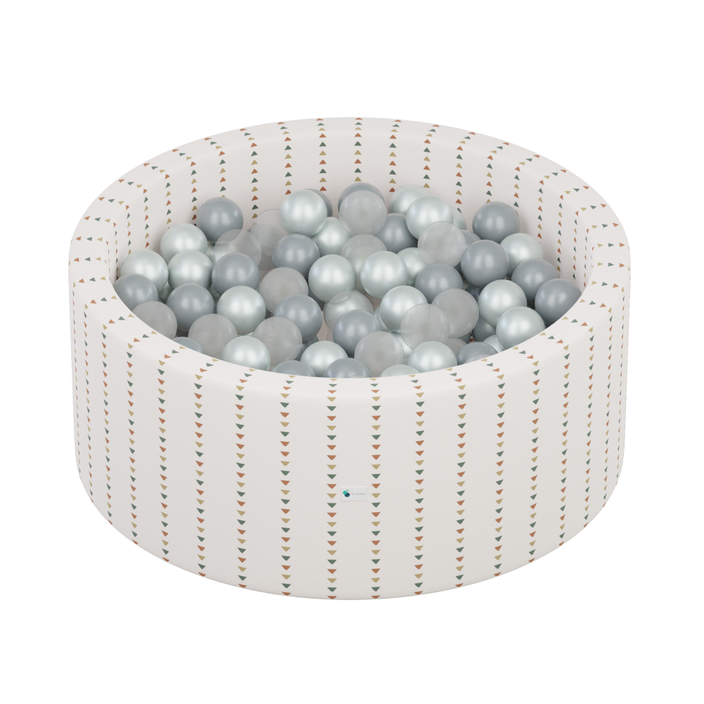 Ball Pit + 200 Pit Balls  Little Big Playroom Boho Triangle Ball Pit - Water, Pearl, Stone Balls  