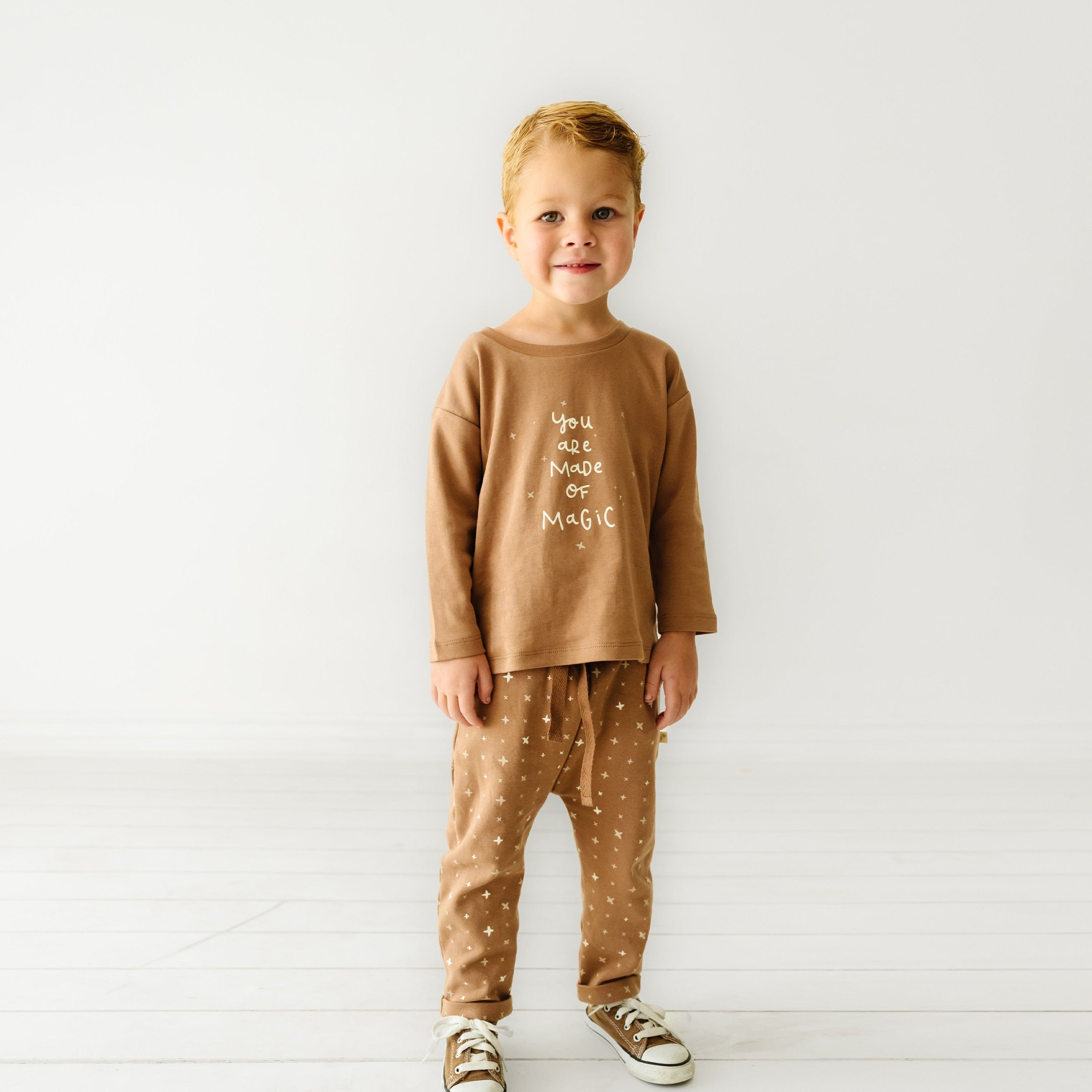 Organic Kids T-Shirt & Pant Set - Magic Tee & Pant Set Makemake Organics   