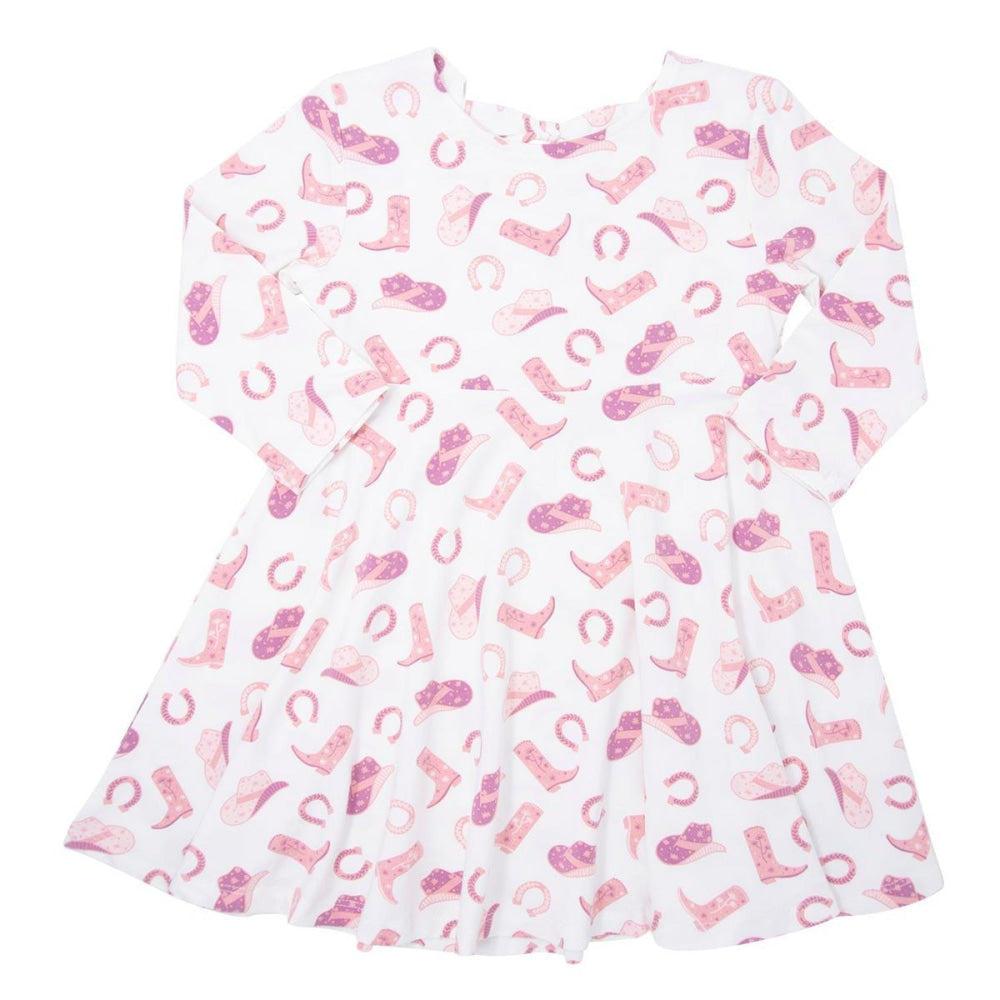 Twirly Bow Dress - Cowgirl Boots