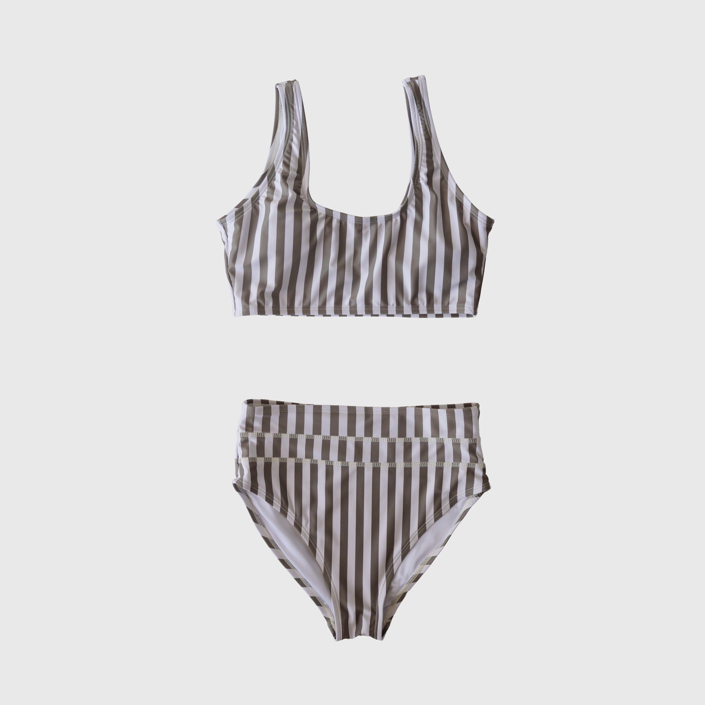 Women's Two Piece Swimsuit | Olive Stripe