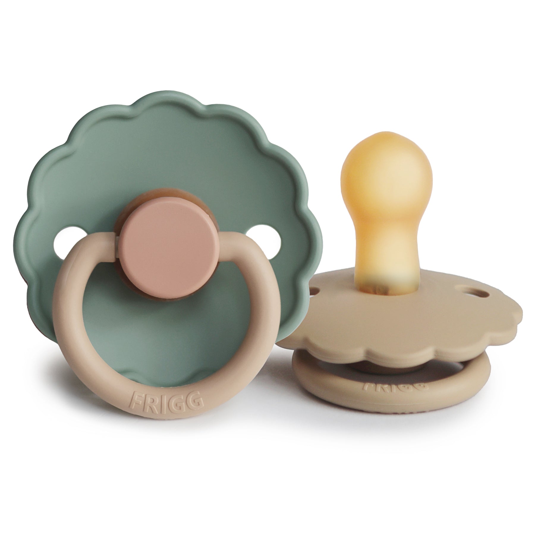 FRIGG Daisy Natural Rubber Pacifier 2-Pack FRIGG PACIFIERS Mushie Willow/Croissant 0-6 months 