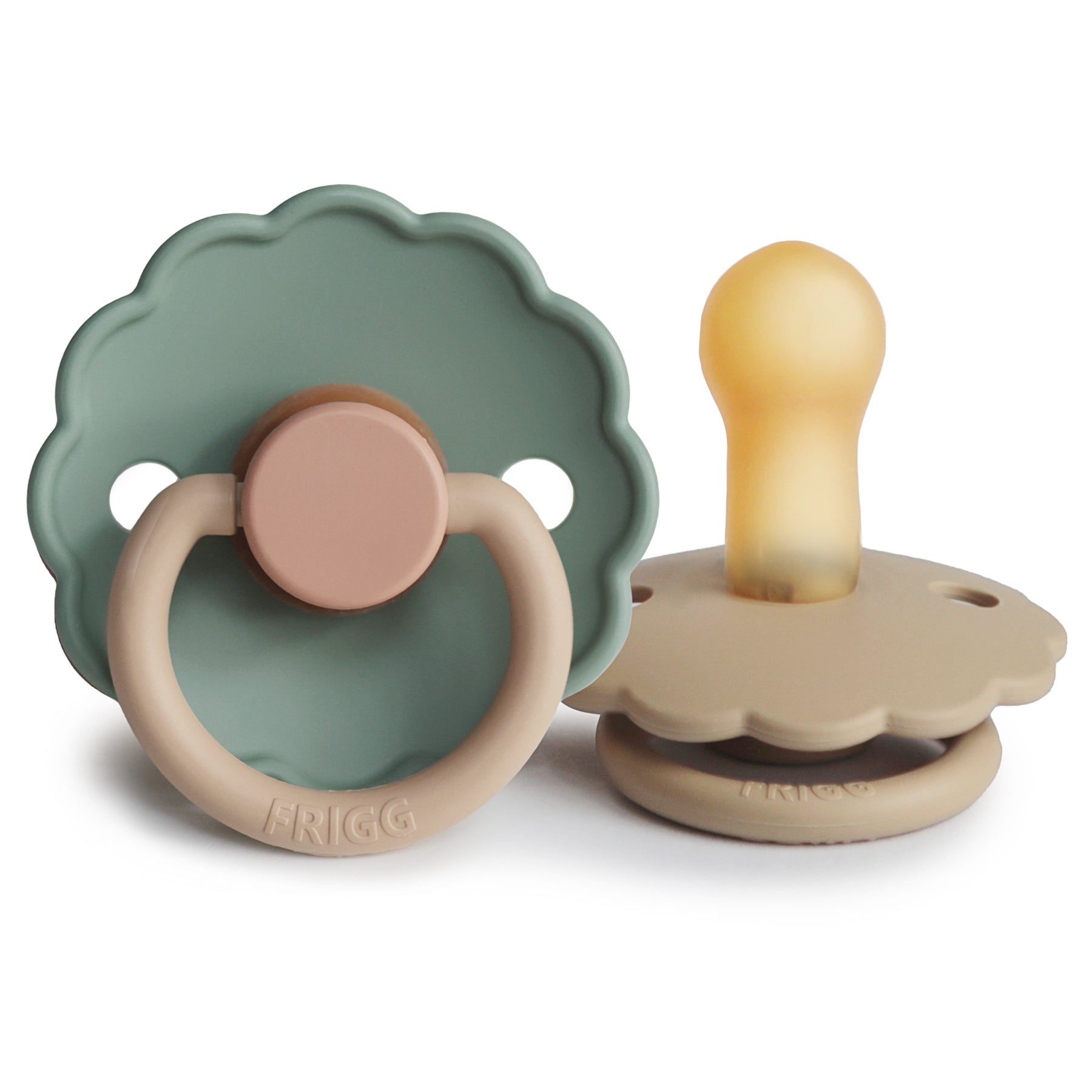 FRIGG Daisy Natural Rubber Pacifier 2-Pack FRIGG PACIFIERS Mushie Willow/Croissant 6-18 months 