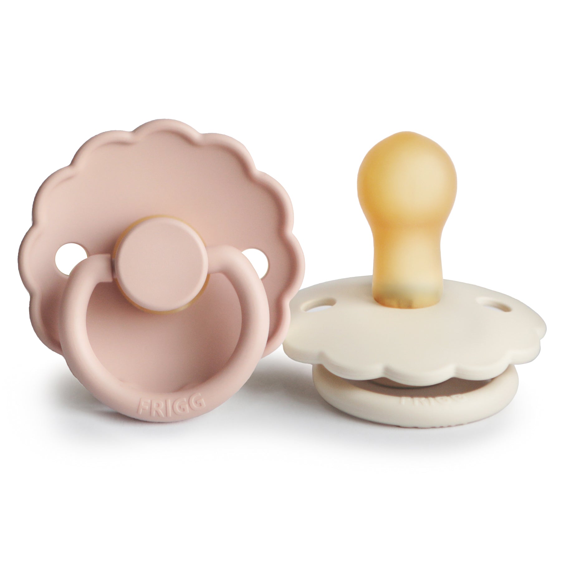 FRIGG Daisy Natural Rubber Pacifier 2-Pack FRIGG PACIFIERS Mushie Blush/Cream 0-6 months 