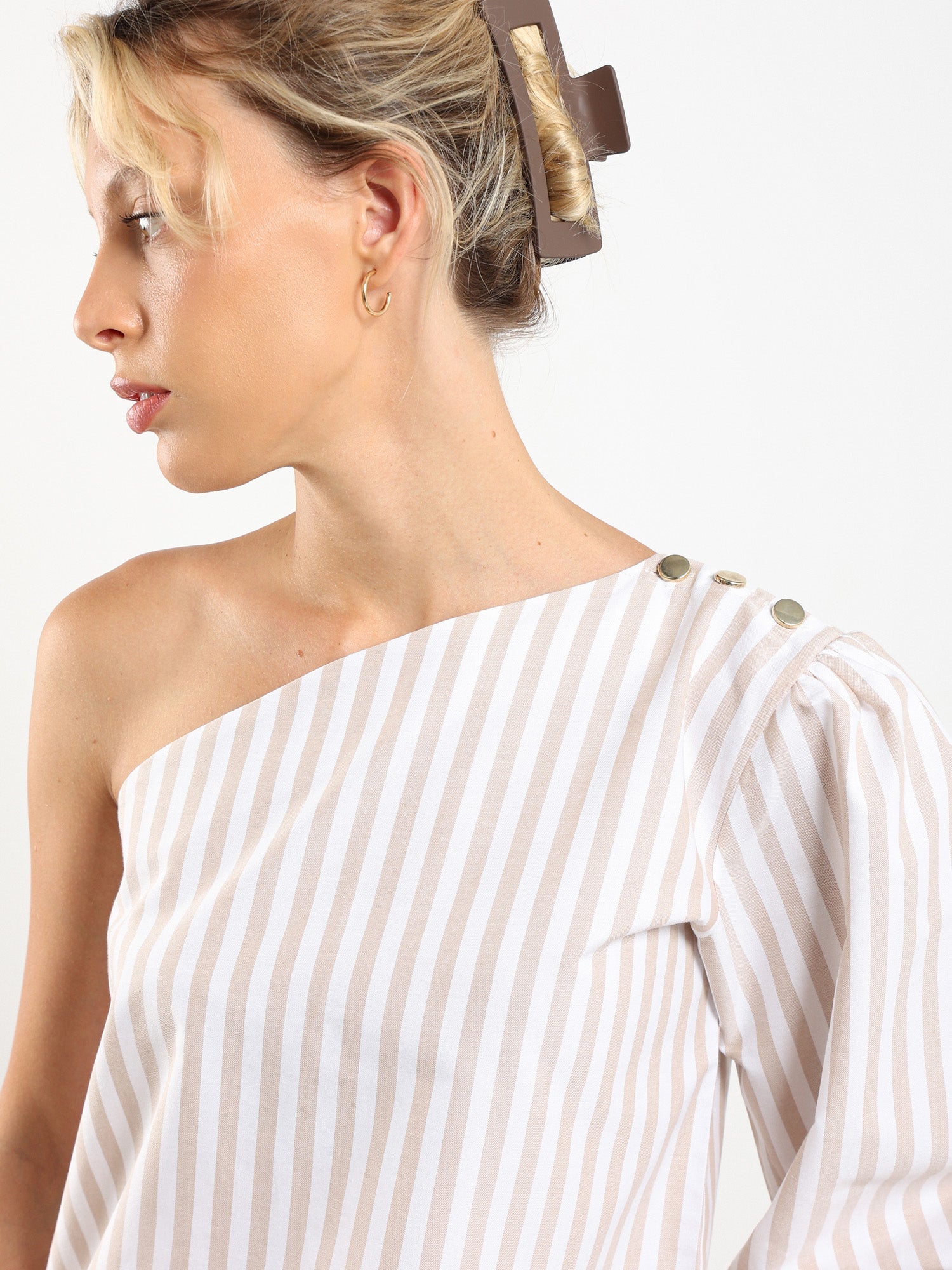 Sola Top - Beige Stripe