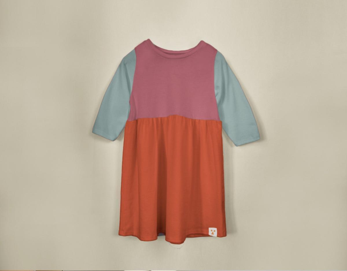 Two-Tone Organic Cotton Jersey Dress - Soho