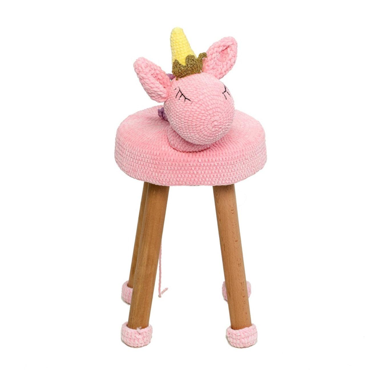 Unicorn Rug And Stool Set