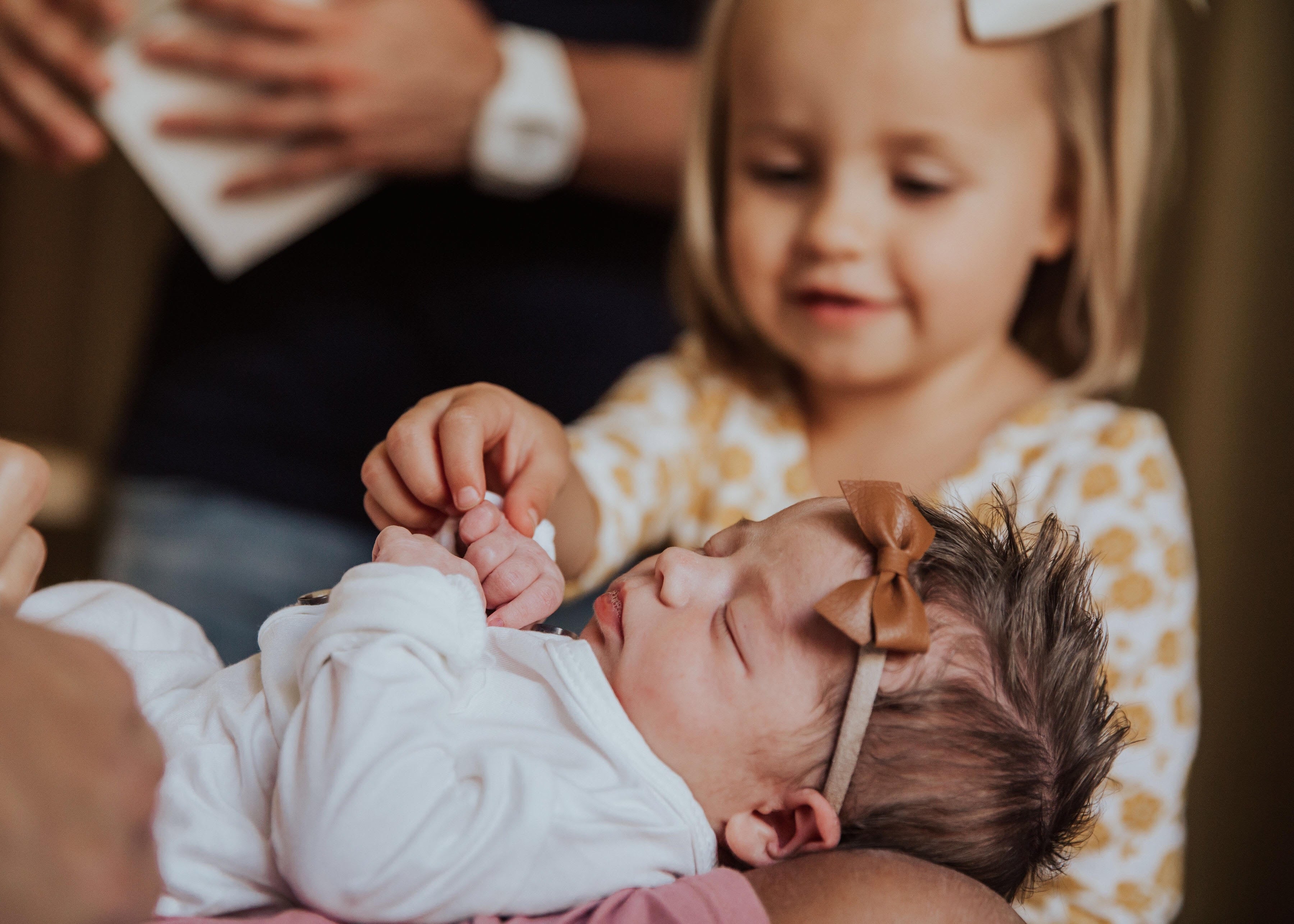 Camel | Leather Baby Bow