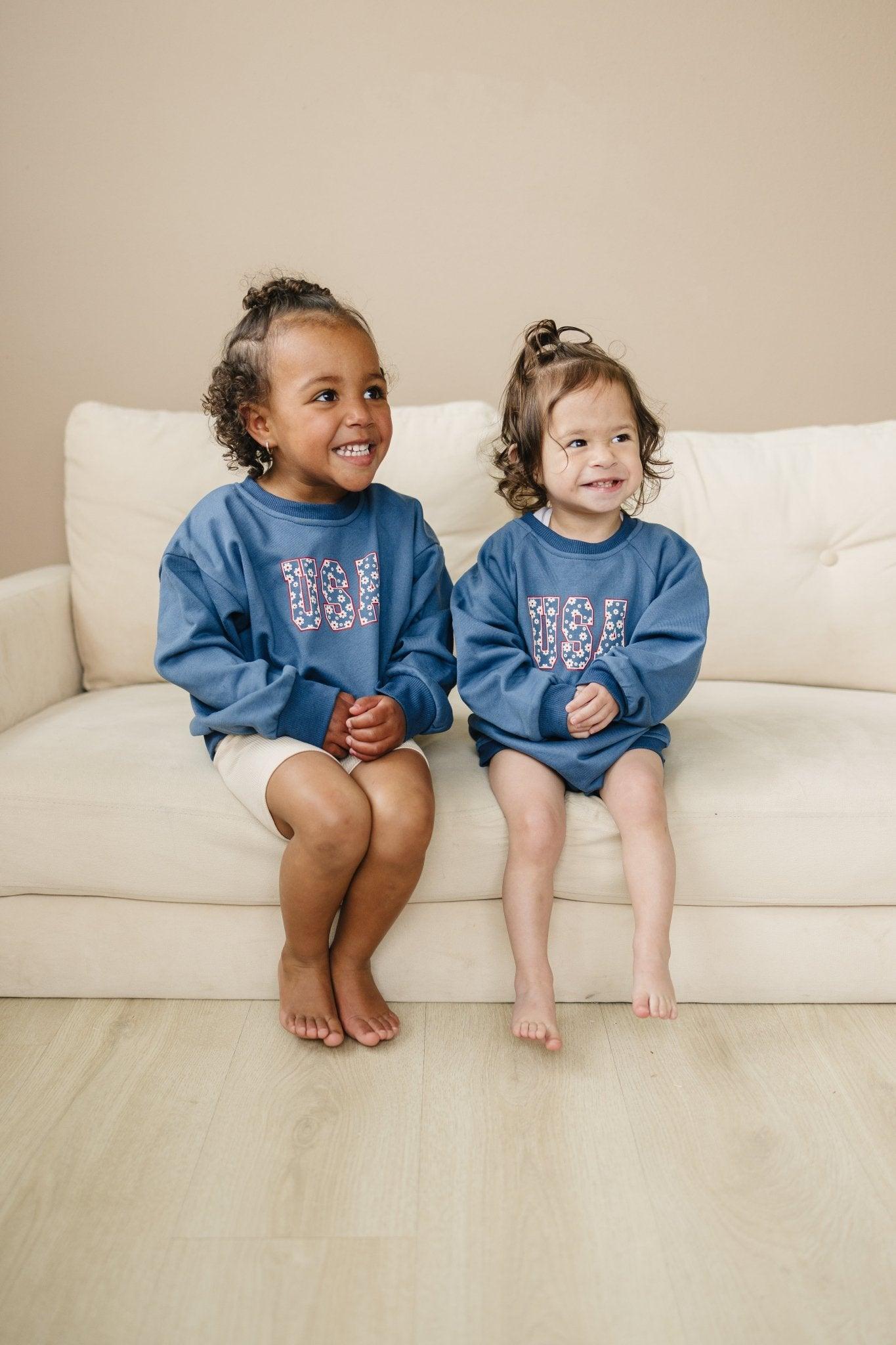 USA Daisy Sweatshirt Romper