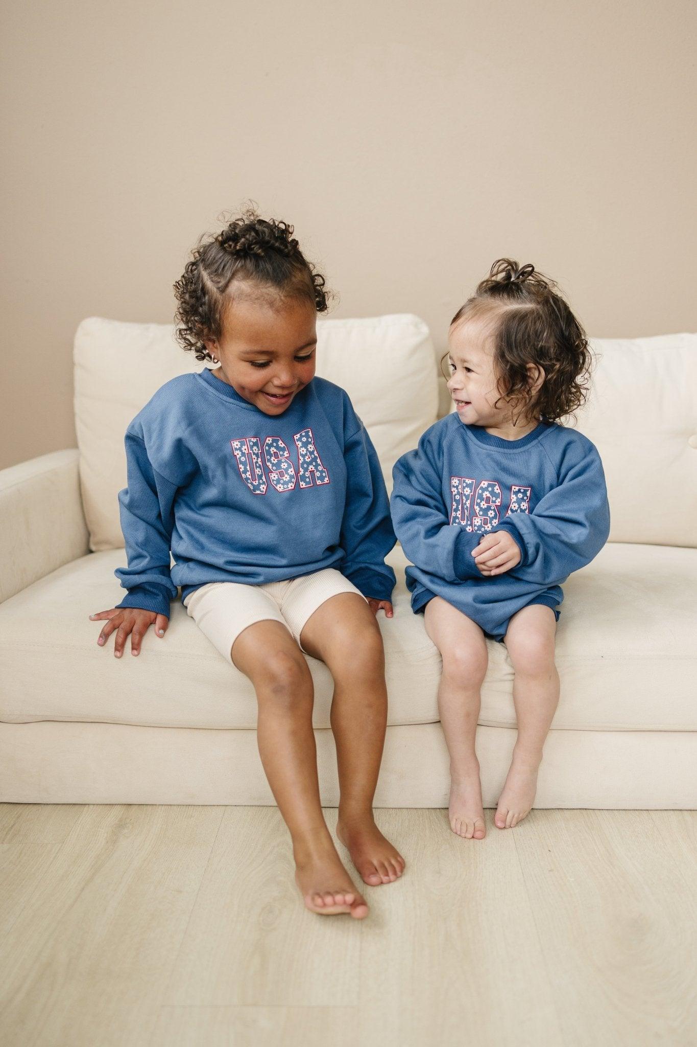 USA Daisy Sweatshirt Romper