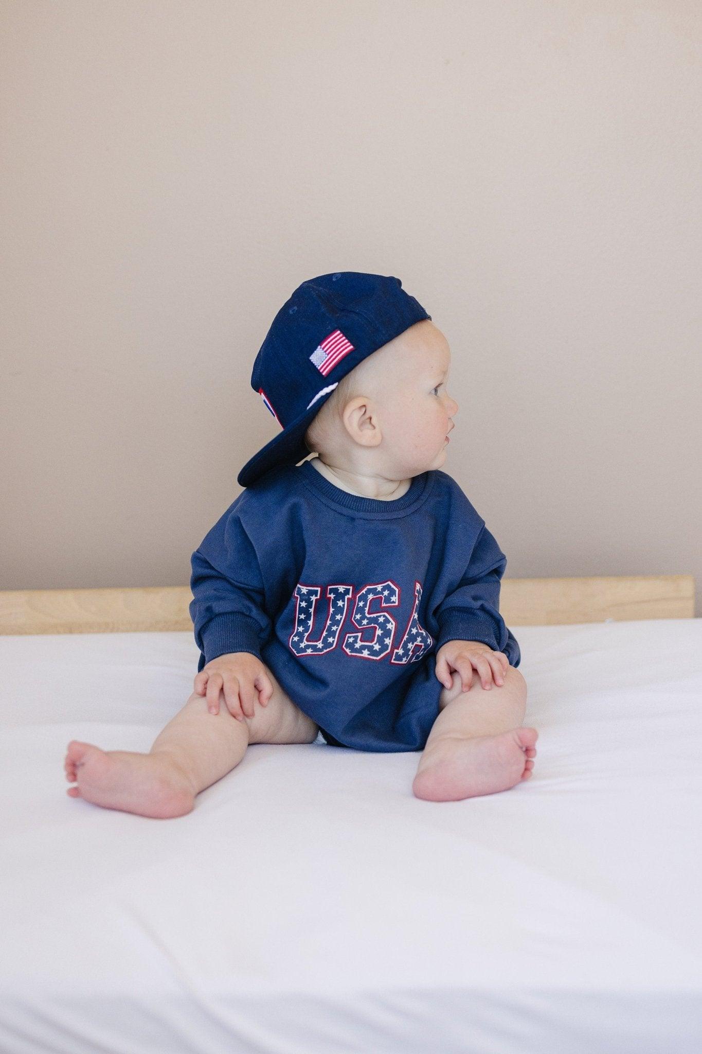 USA Sweatshirt Romper
