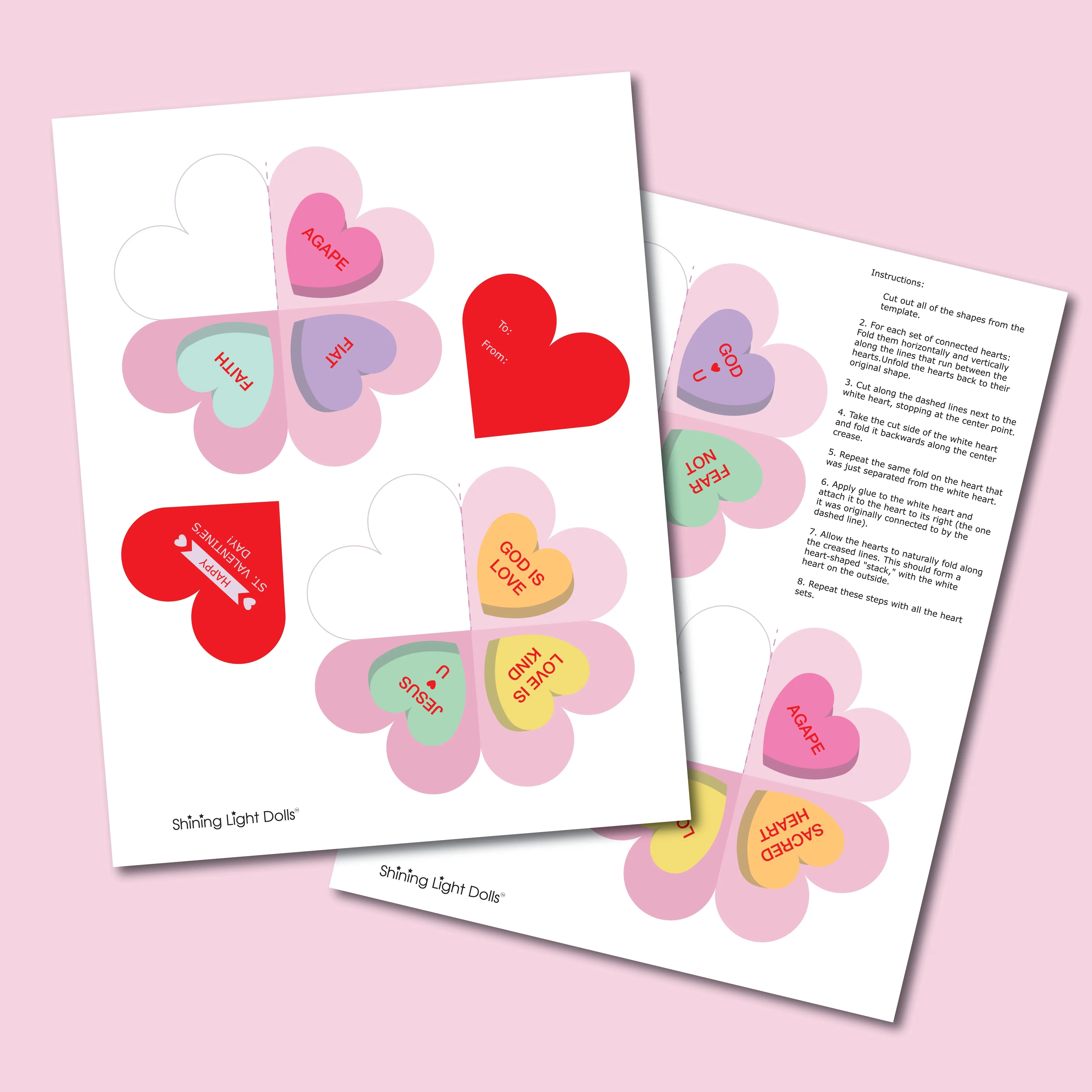 St. Valentine's Burst Card Craft - Digital Download
