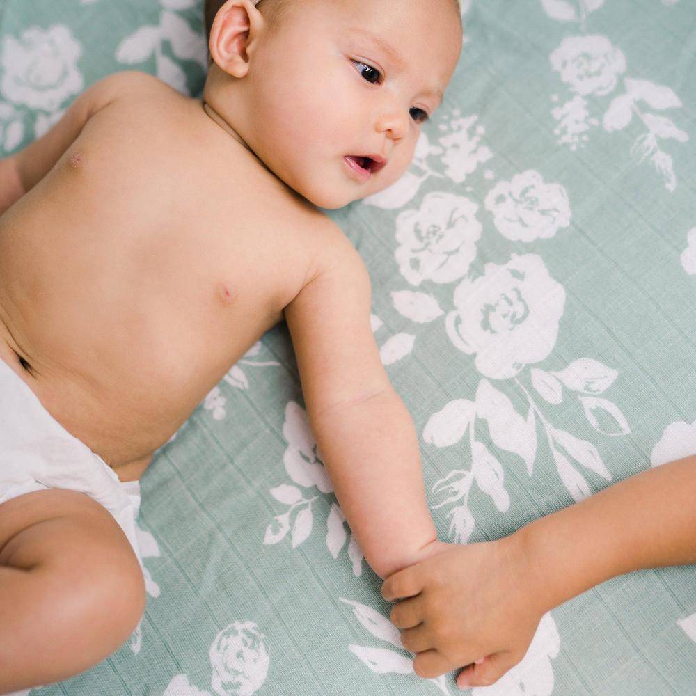 Vintage Floral Crib Sheet Crib Sheet Bebe au Lait   