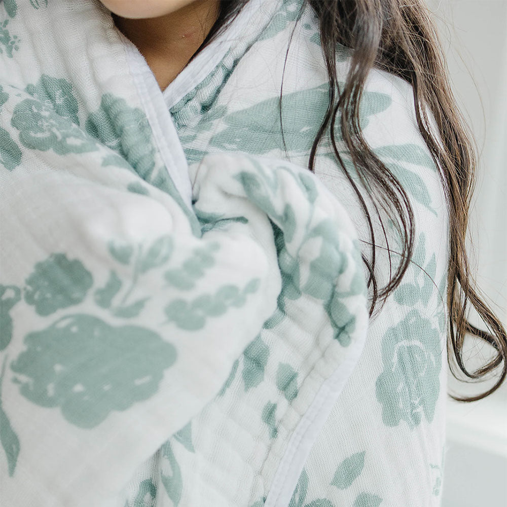 Vintage Floral + Modern Floral Premium Cotton Snuggle Blanket Snuggle Blanket Bebe au Lait   