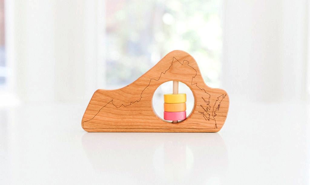 Virginia State Wooden Baby Rattle™