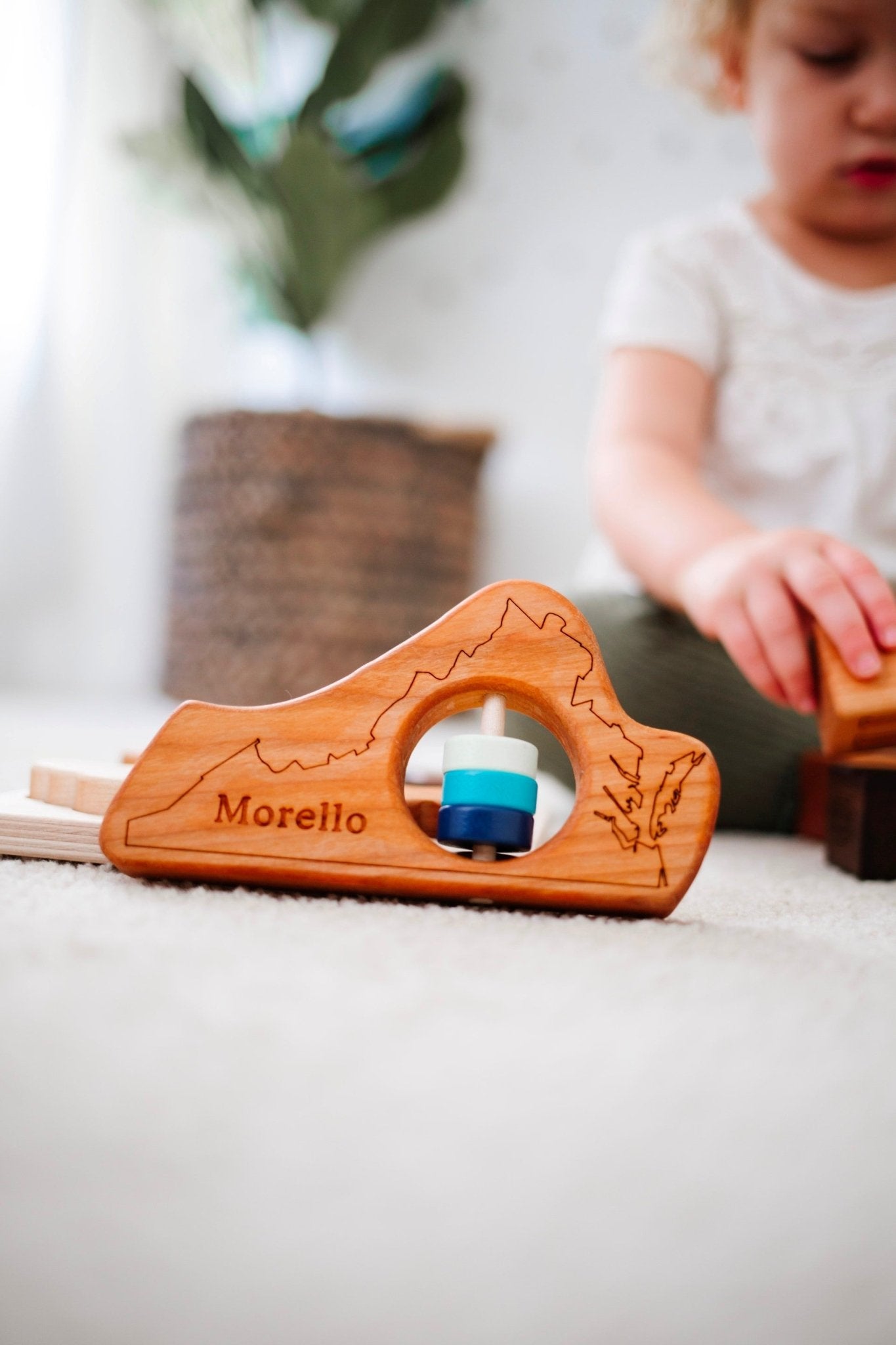 Virginia State Wooden Baby Rattle™ Rattles Bannor Toys   