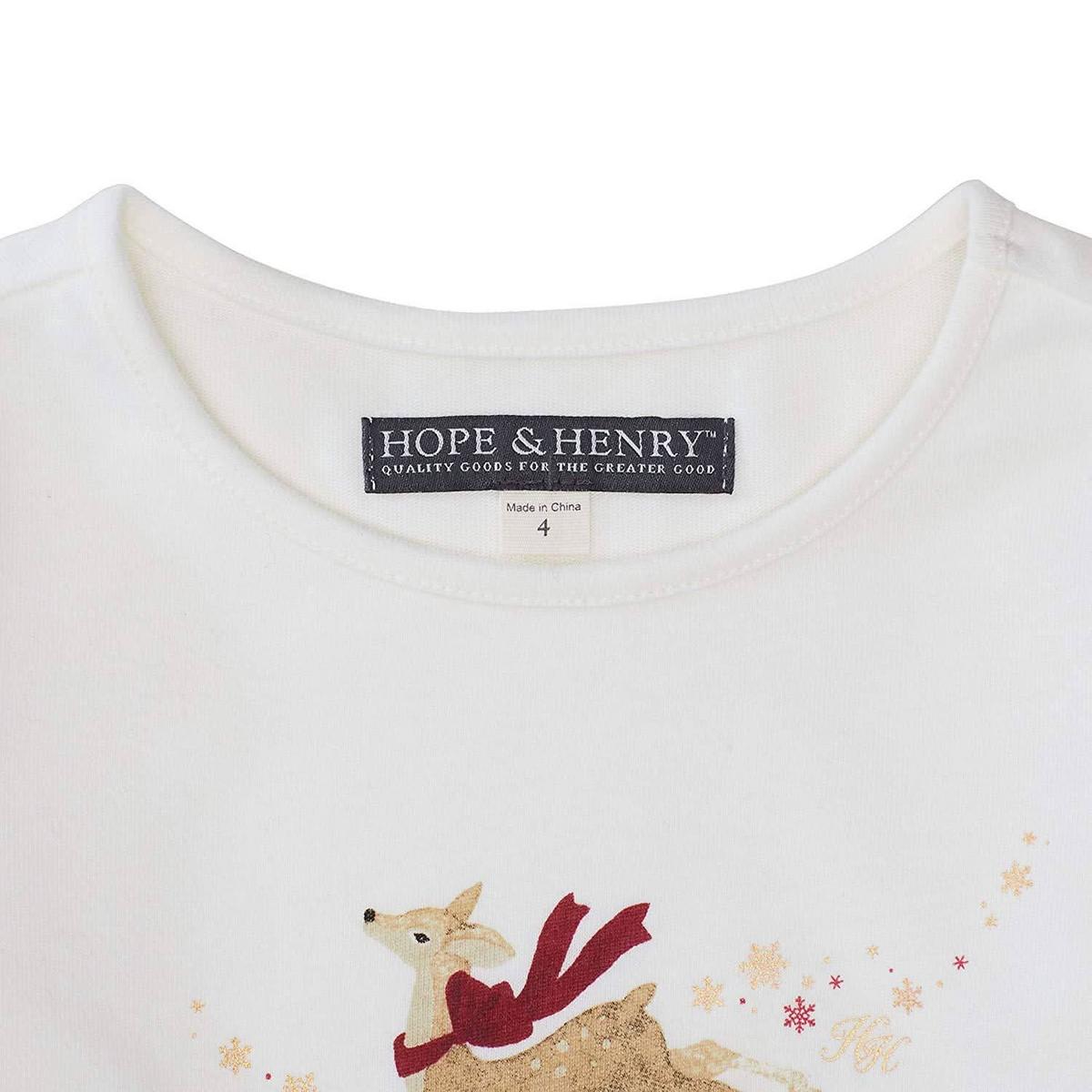 Baby Ivory Deer Long Sleeve Graphic Tee - Ivory