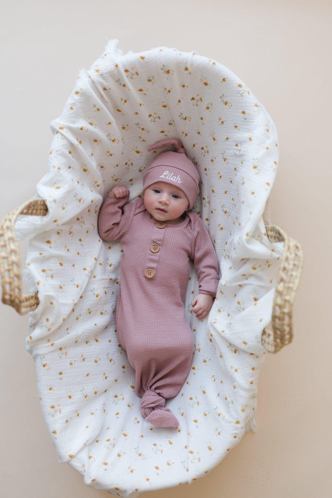 Waffle Knotted Baby Gown - more colors