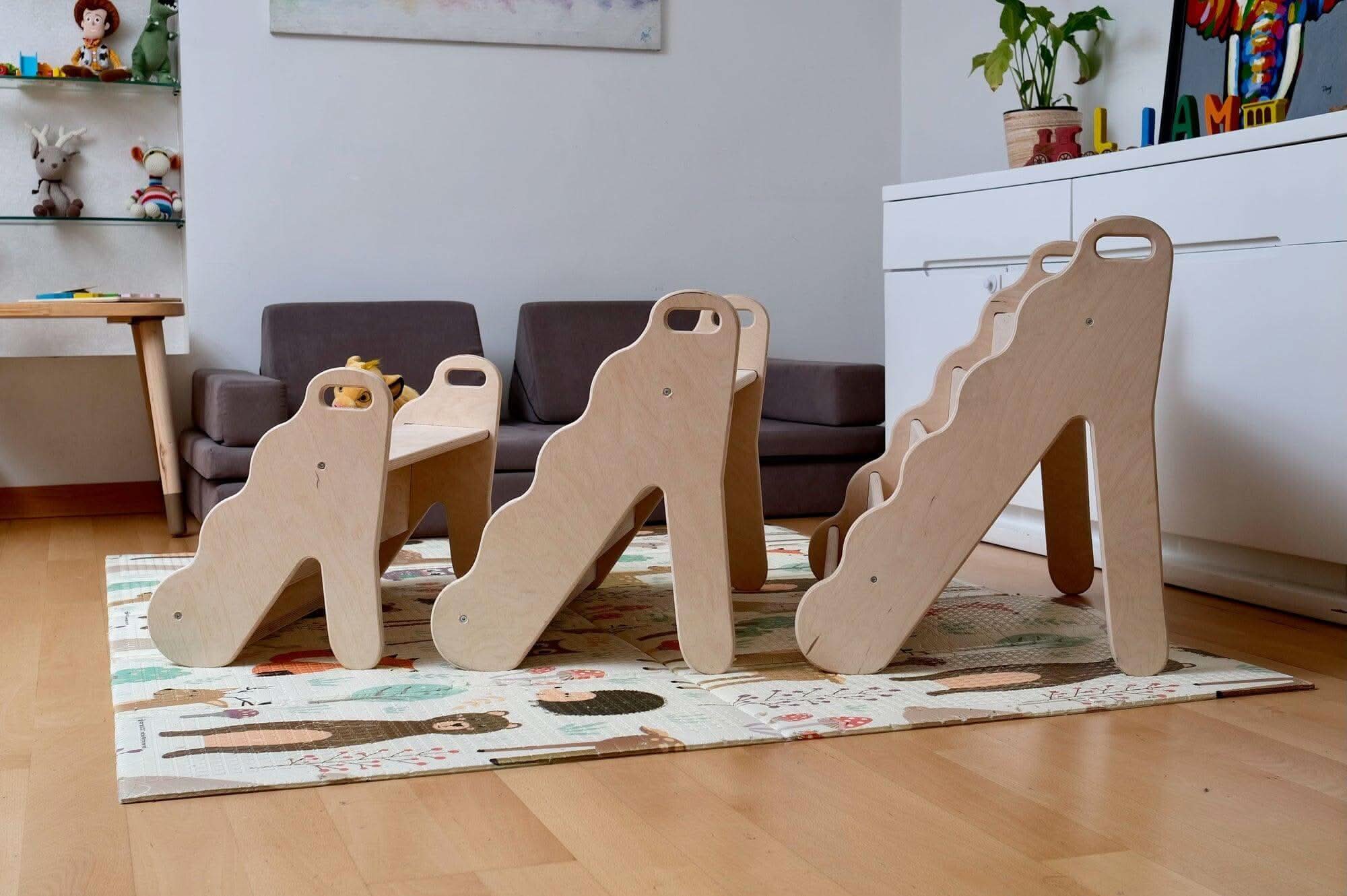 Curved Wooden Bookshelf in Multiple Sizes – Elegant Wave Design