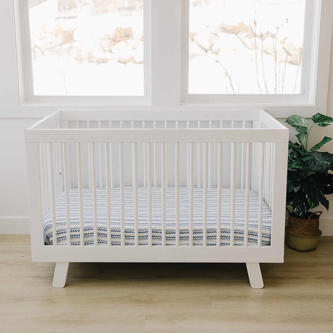 Western Stripe Classic Muslin Crib Sheet Crib Sheet Bebe au Lait   