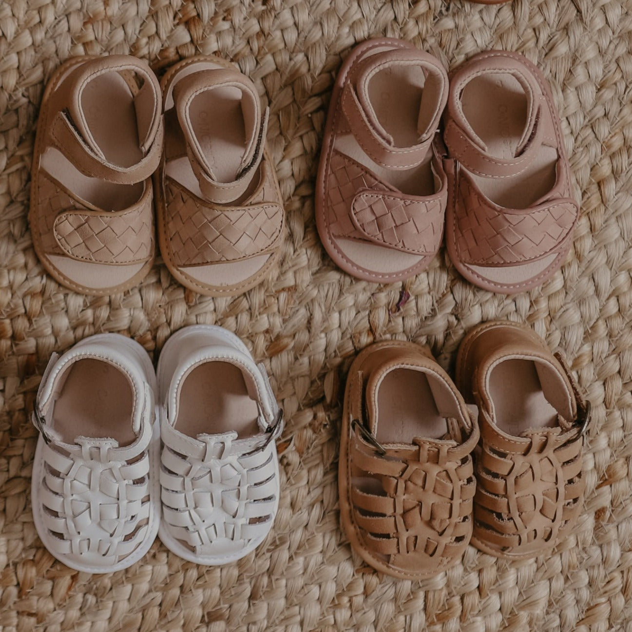 Leather Woven Sandal | Color 'Rose Cloud' | Soft Sole  Consciously Baby   