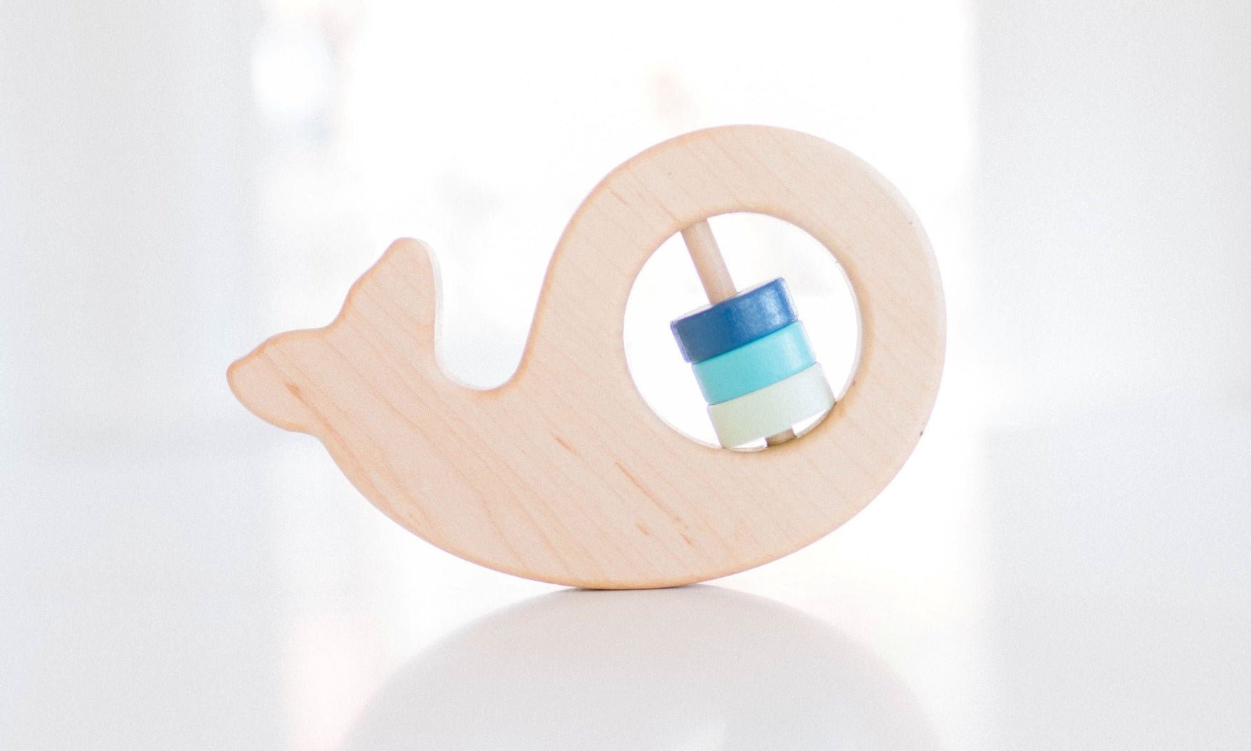 Whale Wooden Baby Rattle Rattle Bannor Toys   