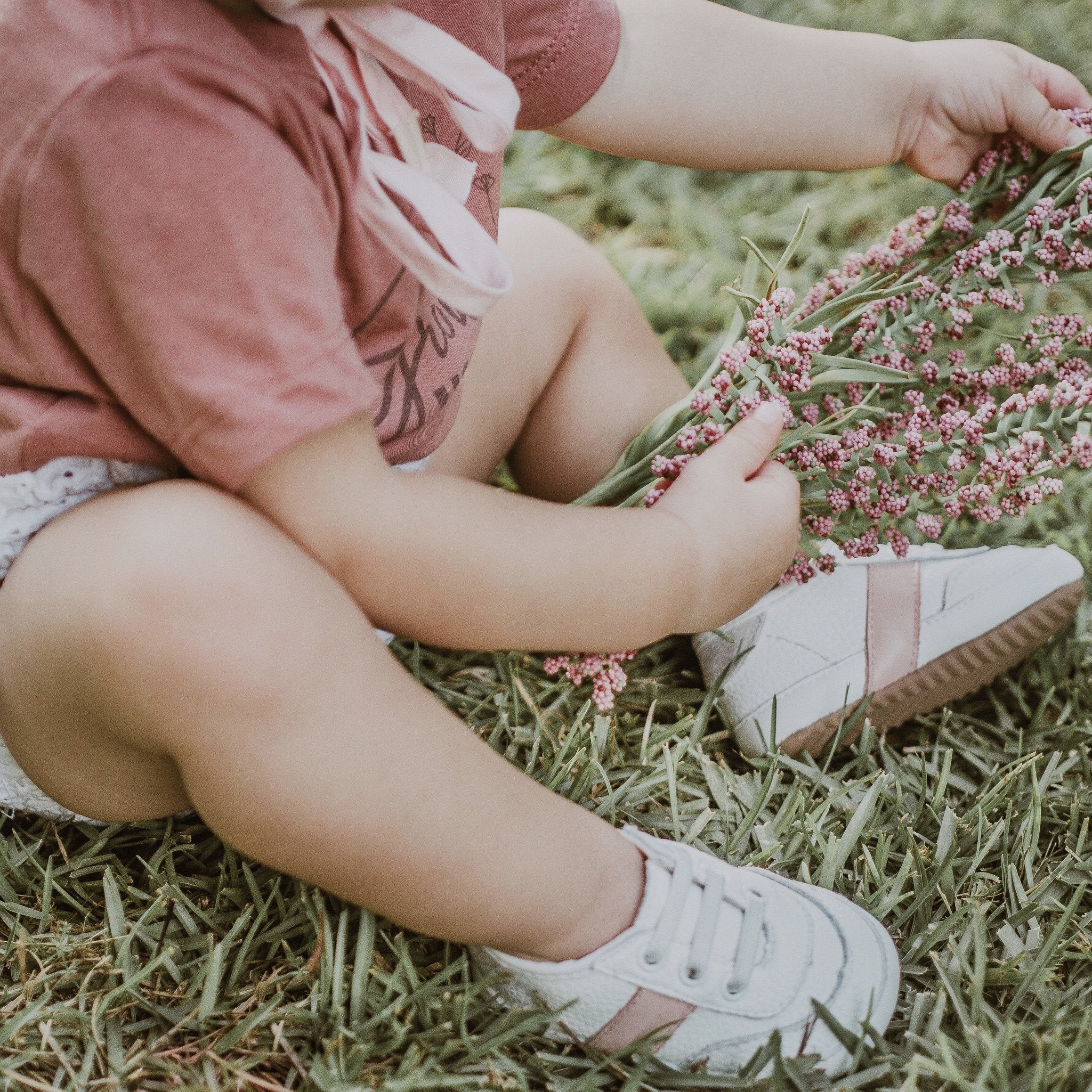 White and Pink Love Bug Sneaker