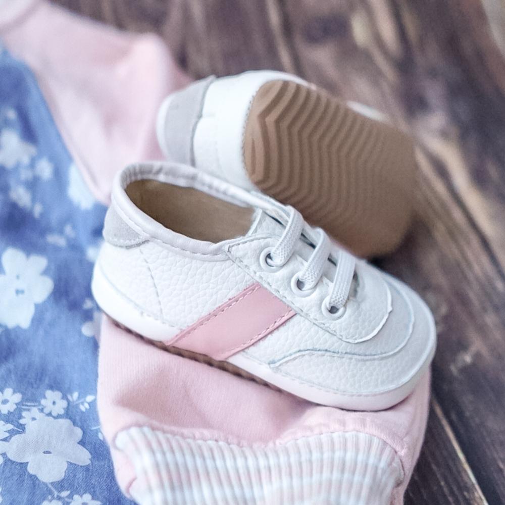 White and Pink Love Bug Sneaker