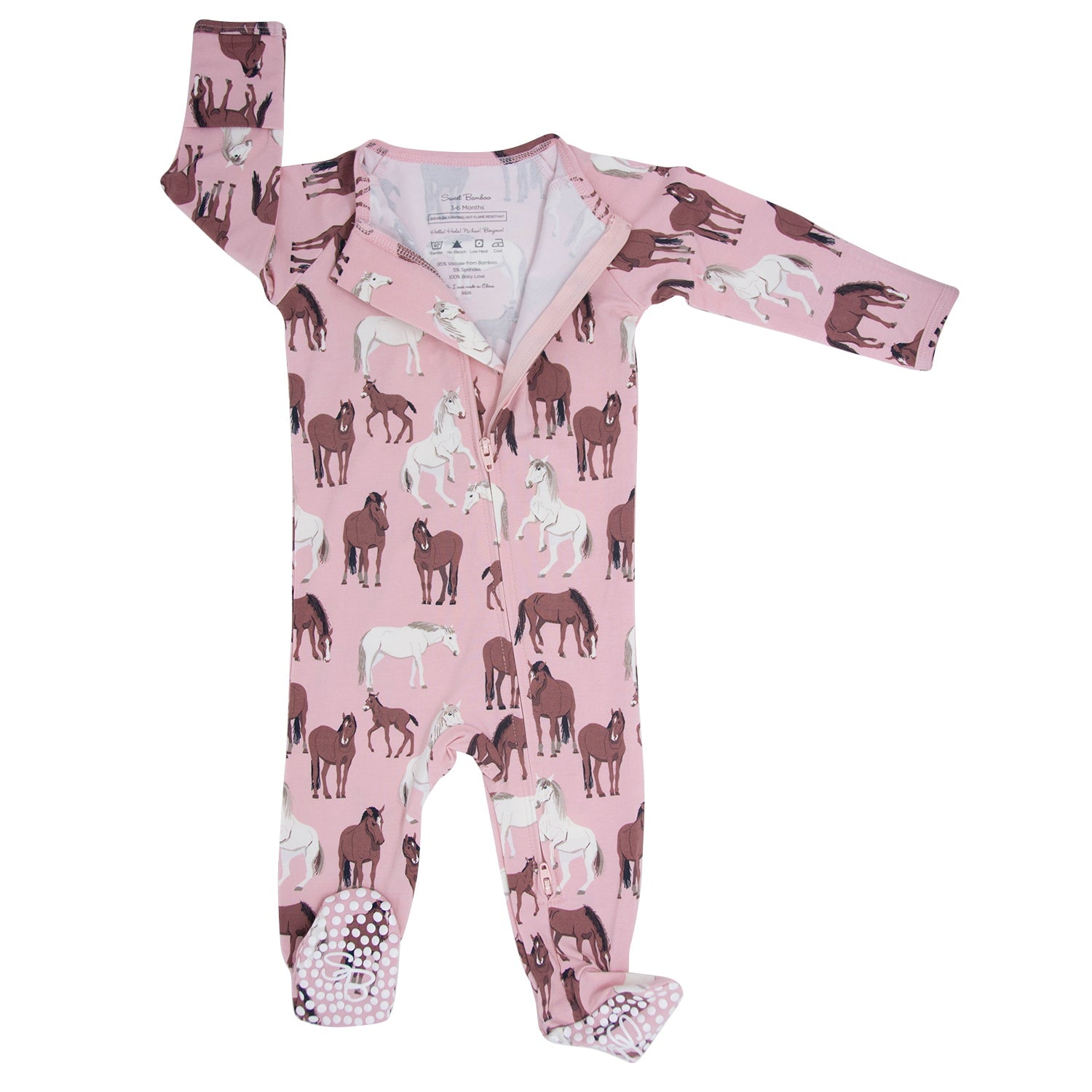 Wild Horses Zipper Footie