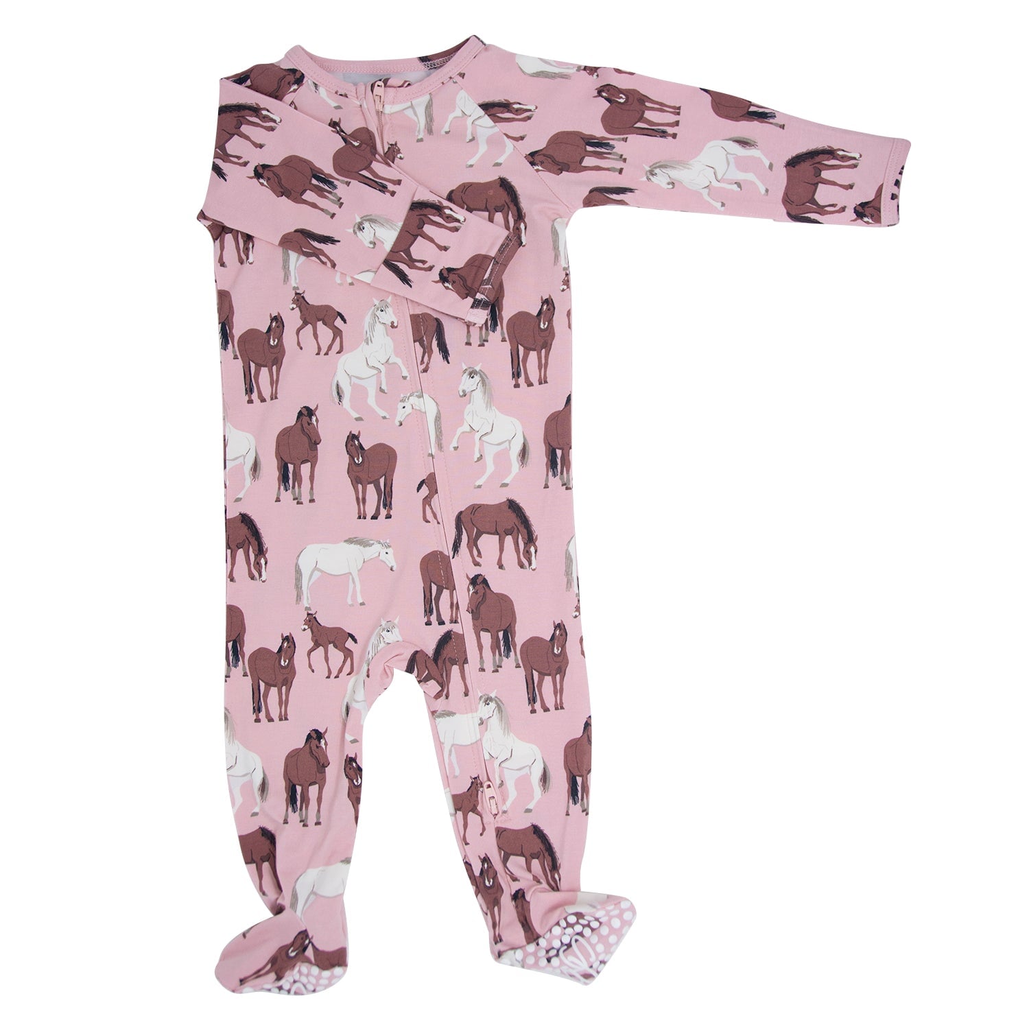 Wild Horses Zipper Footie