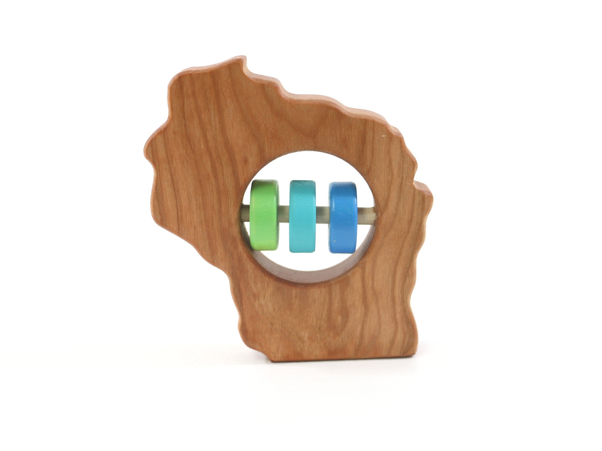 Wisconsin State Wooden Baby Rattle™ Rattles Bannor Toys   