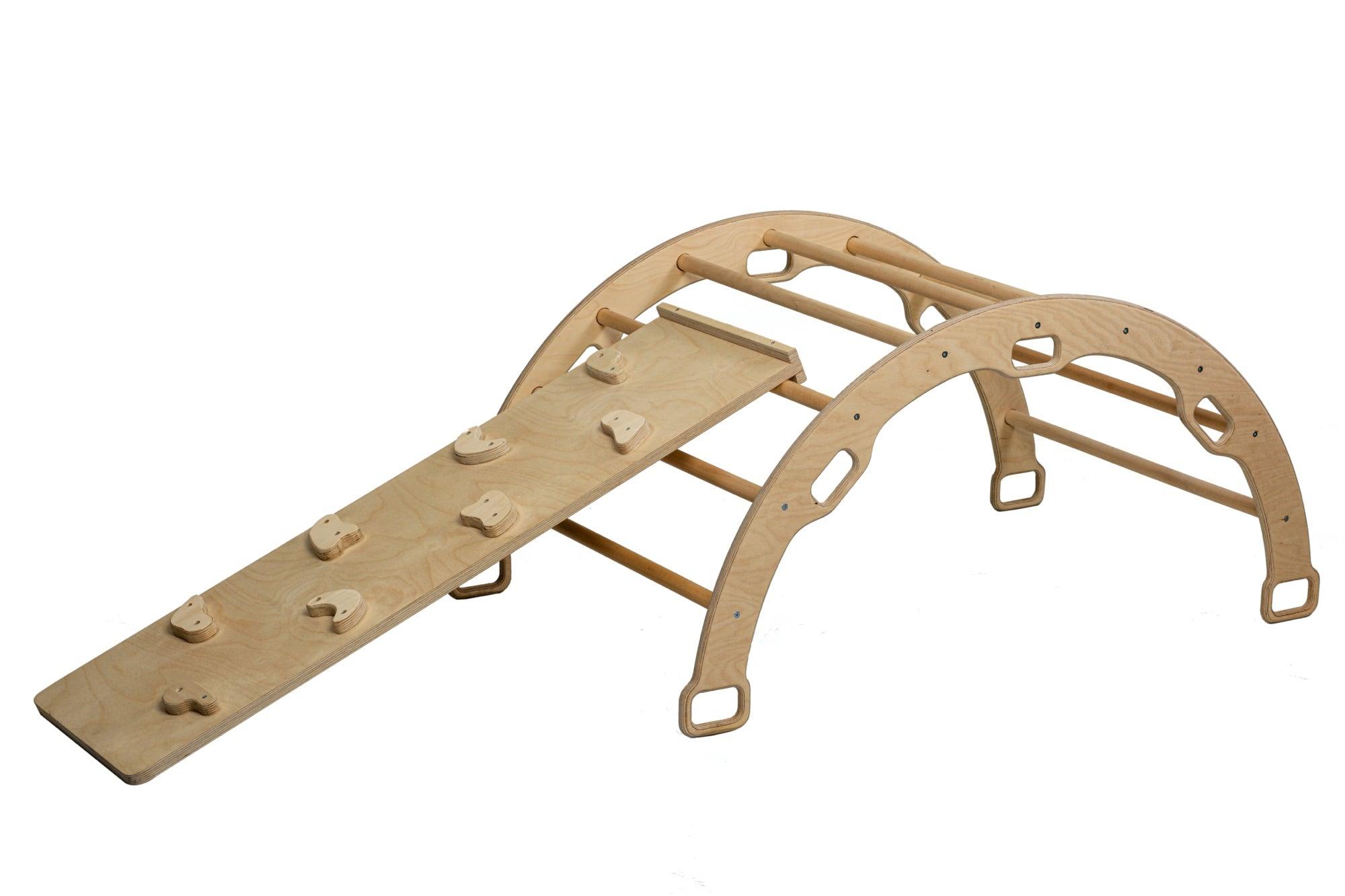 Wooden Climbing Arch Rocker with Ramps