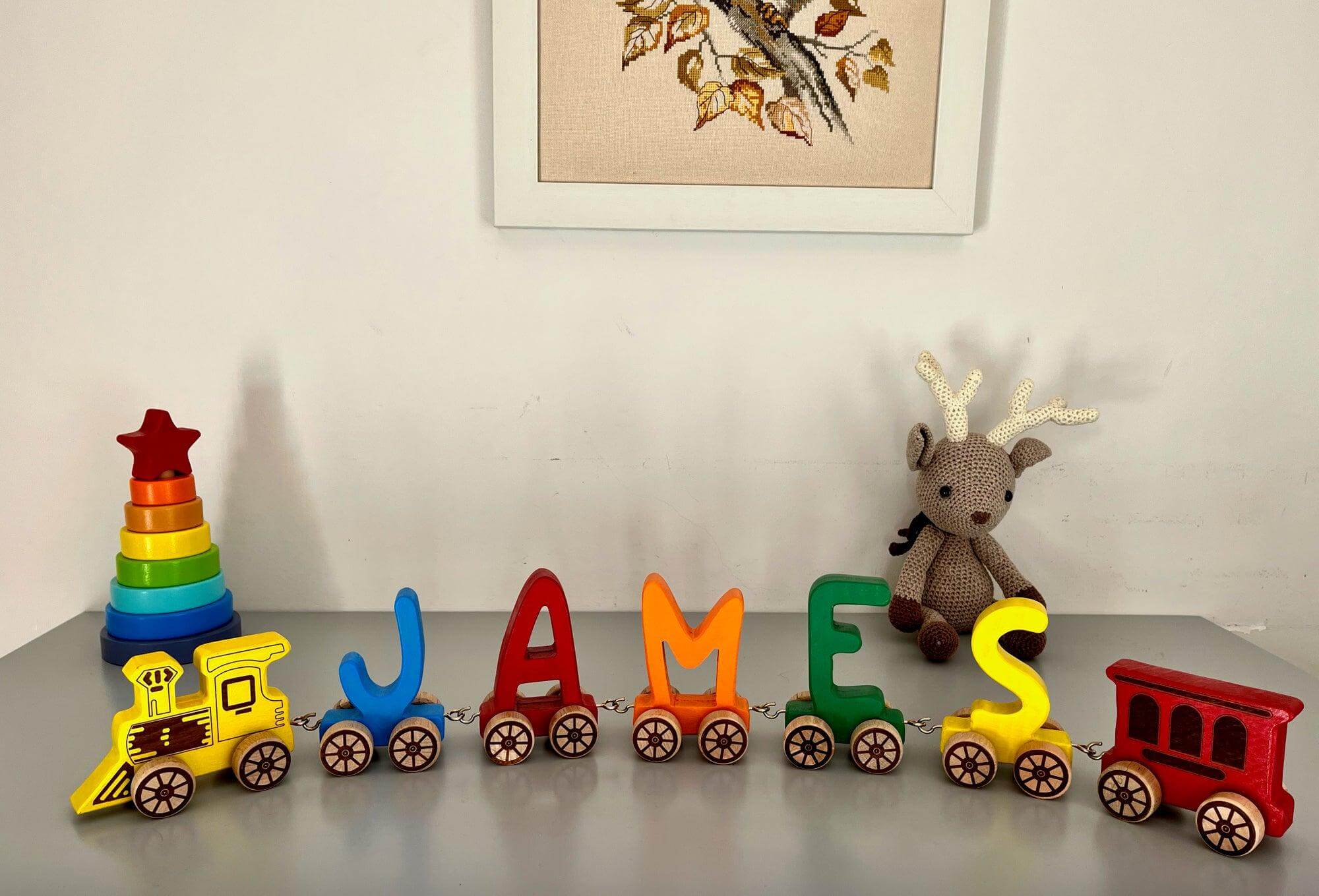 Wooden Letter Train Puzzle for Kids