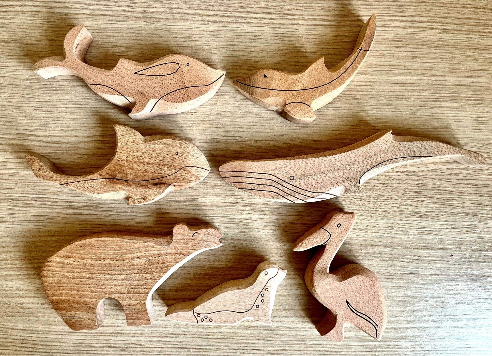 Wooden Ocean Animals Set