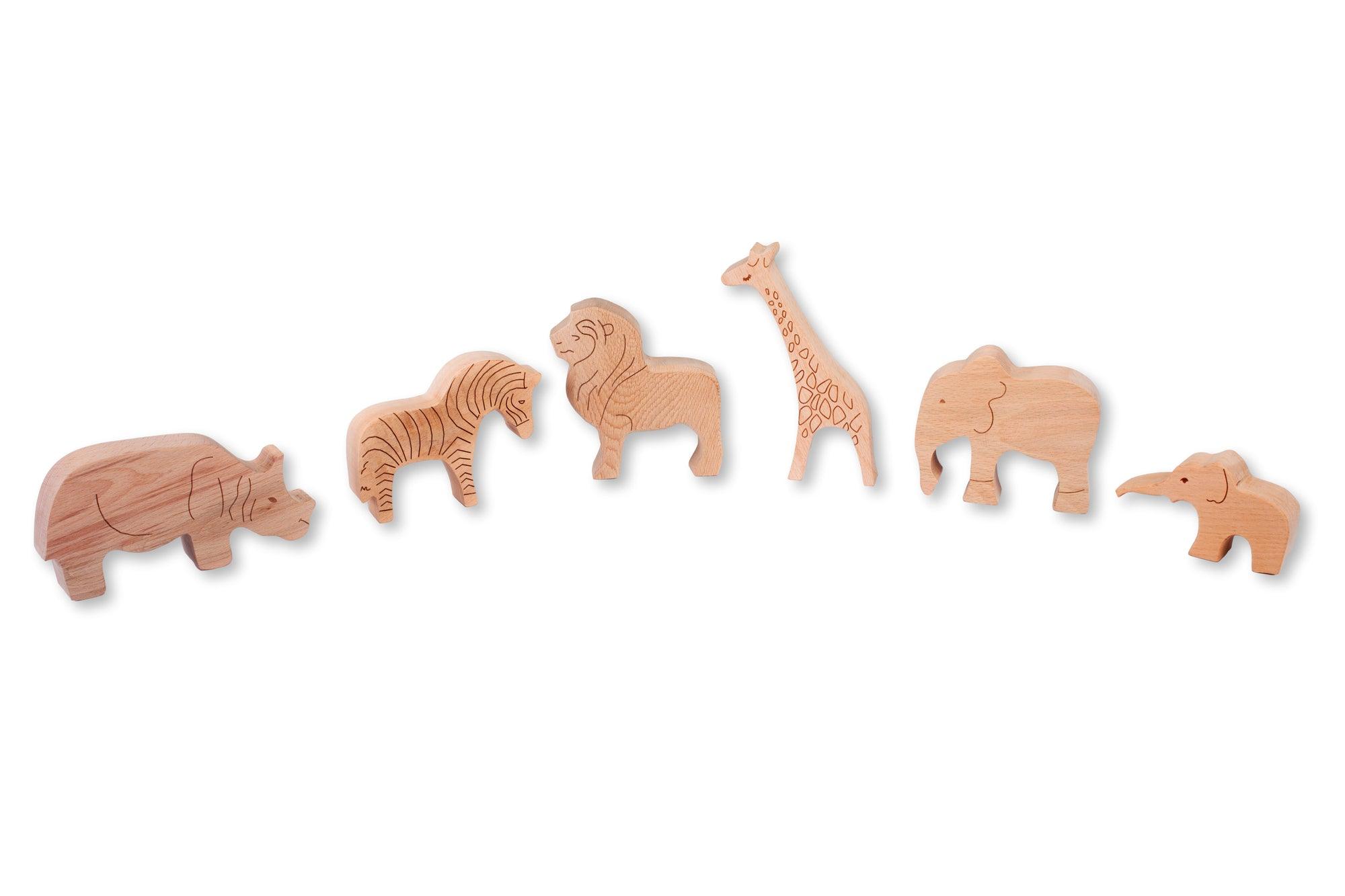 Wooden Safari Animals Set