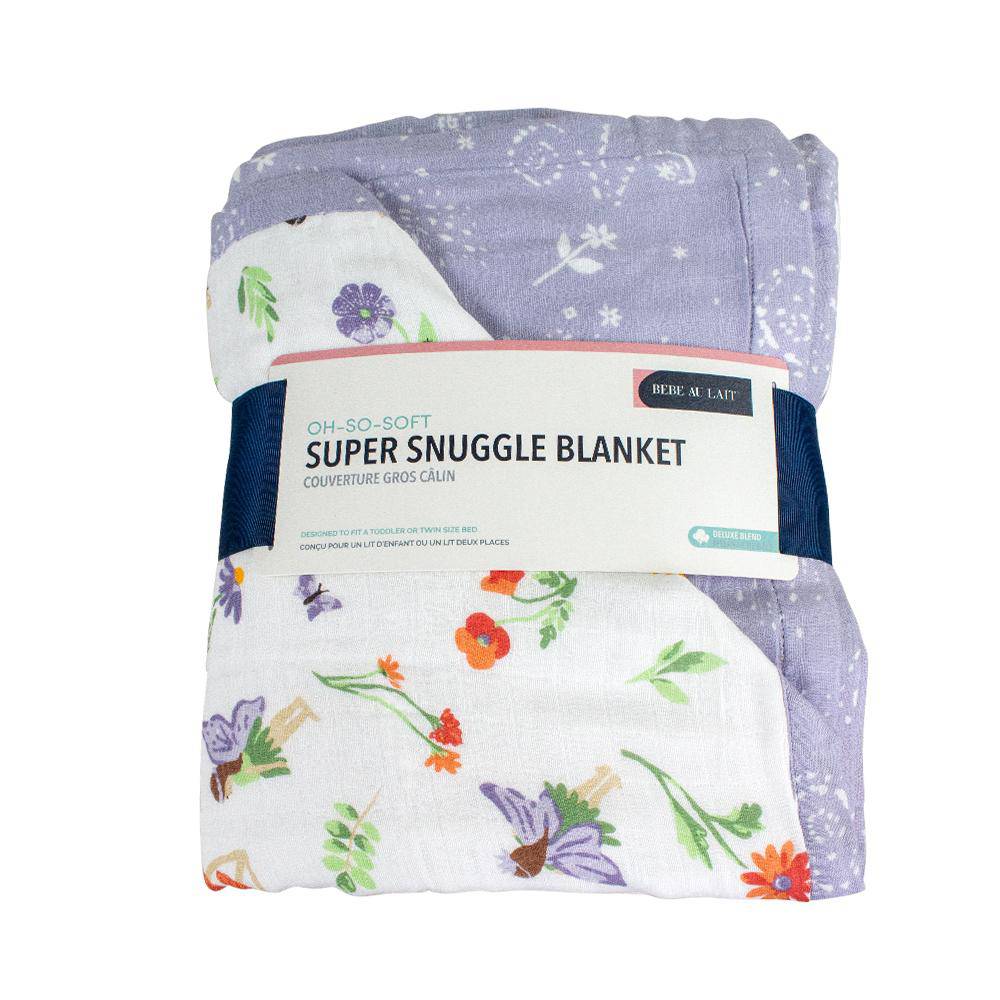 Woodland Fairy + Fairy Dust Oh So Soft Muslin Super Snuggle Blanket Super Snuggle Blanket Bebe au Lait   