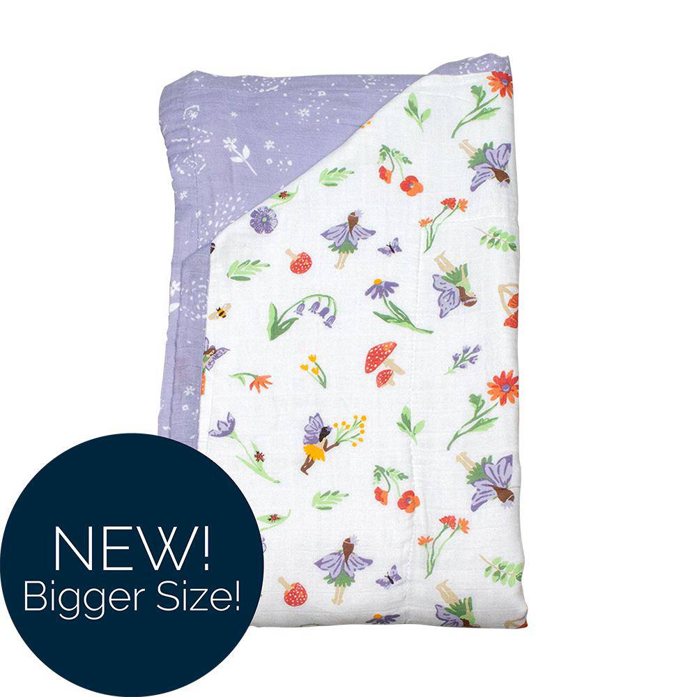 Woodland Fairy + Fairy Dust Oh So Soft Muslin Super Snuggle Blanket Super Snuggle Blanket Bebe au Lait   