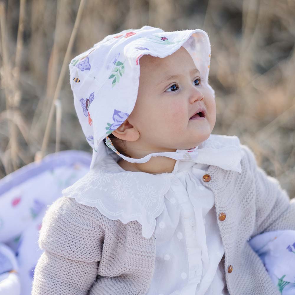 Woodland Fairy Oh So Soft Muslin Sun Hat Sun Hat Bebe au Lait   