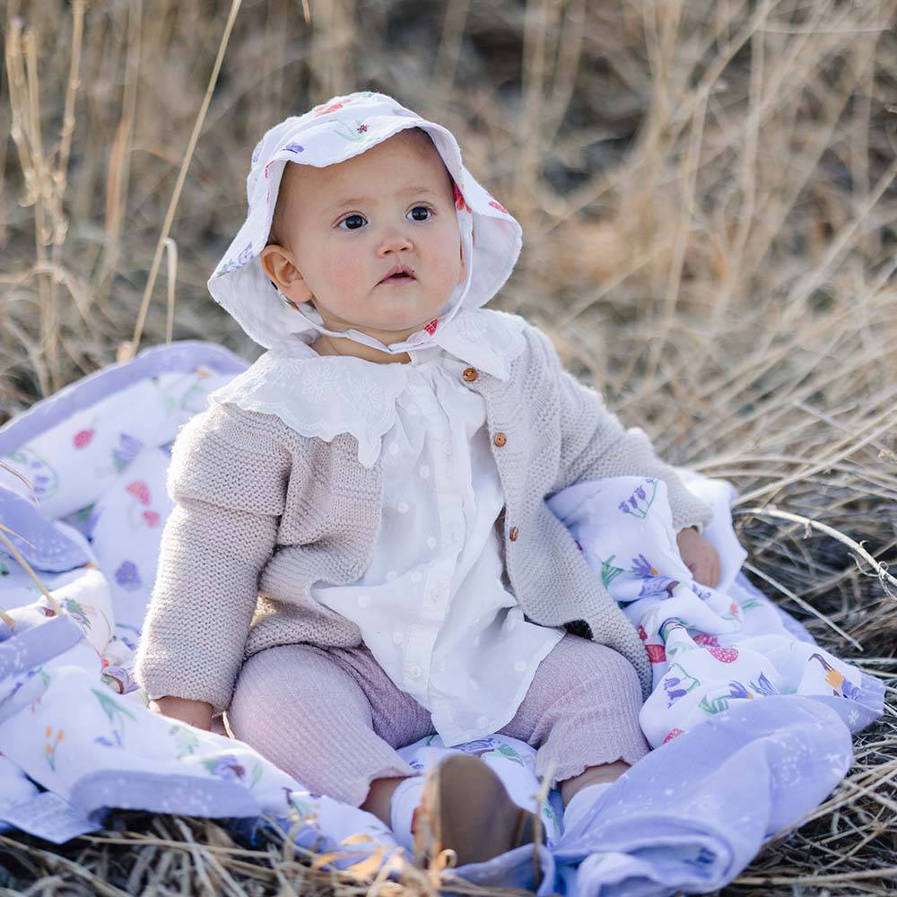 Woodland Fairy Oh So Soft Muslin Sun Hat Sun Hat Bebe au Lait   