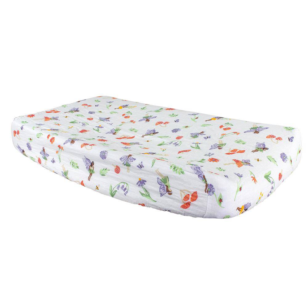 Woodland Fairy Oh So Soft Muslin Changing Pad Cover Changing Pad Cover Bebe au Lait   