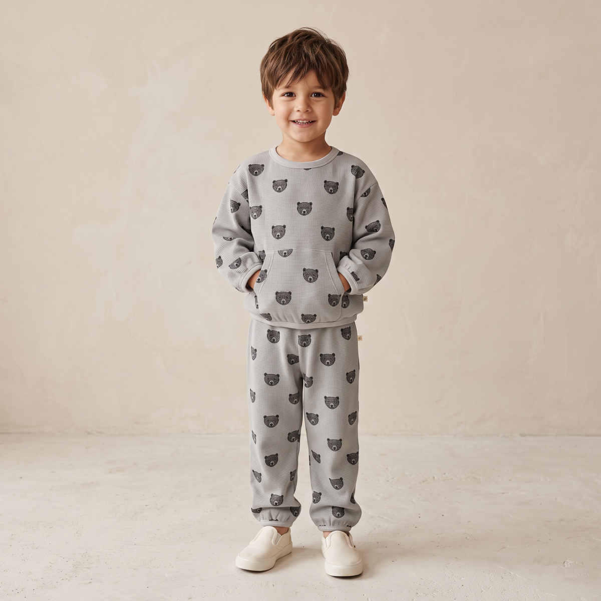 Organic Tee & Pant Slouch Set - Woodland Bear