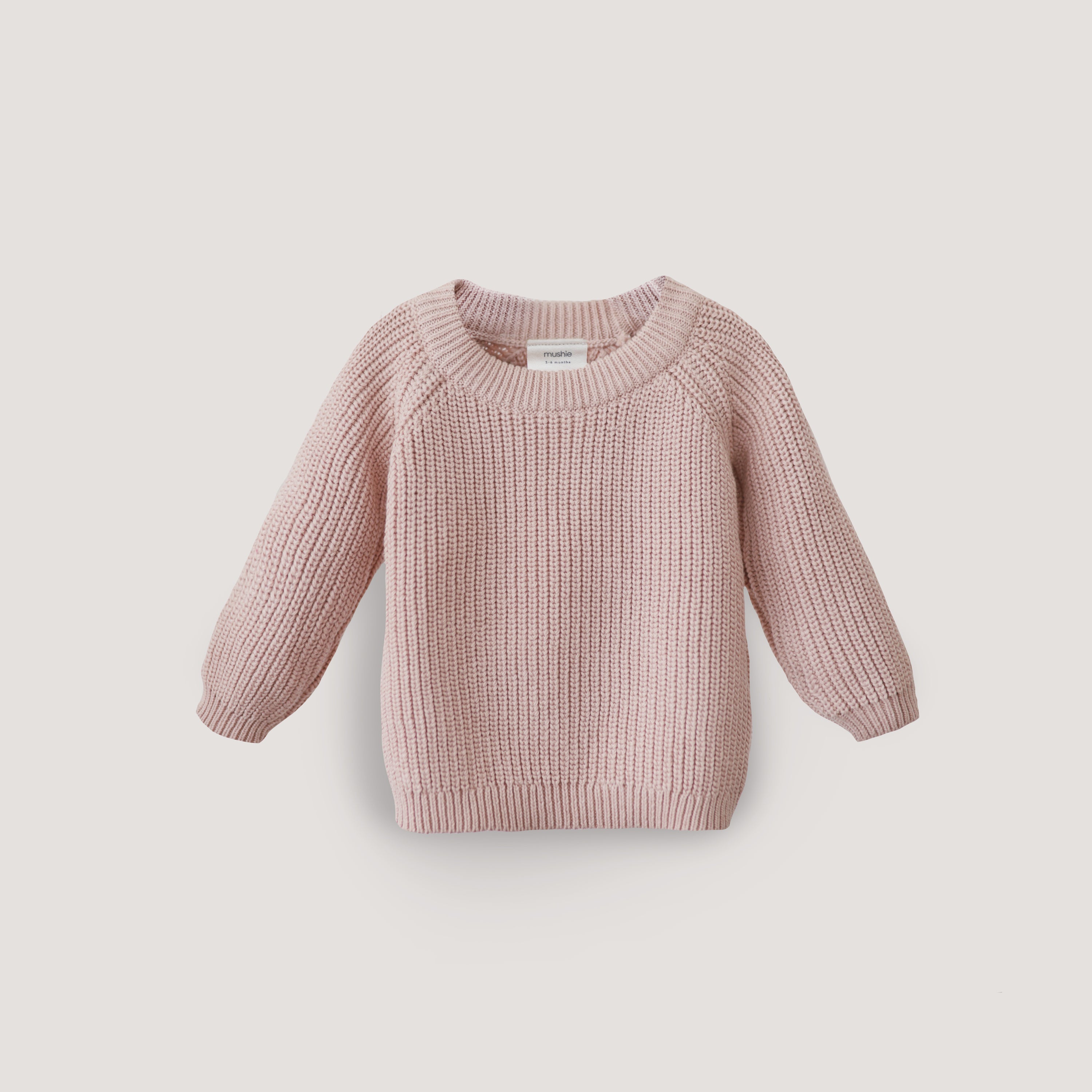 Chunky Knit Sweater Baby Clothes Mushie Blush 0-3 Months 