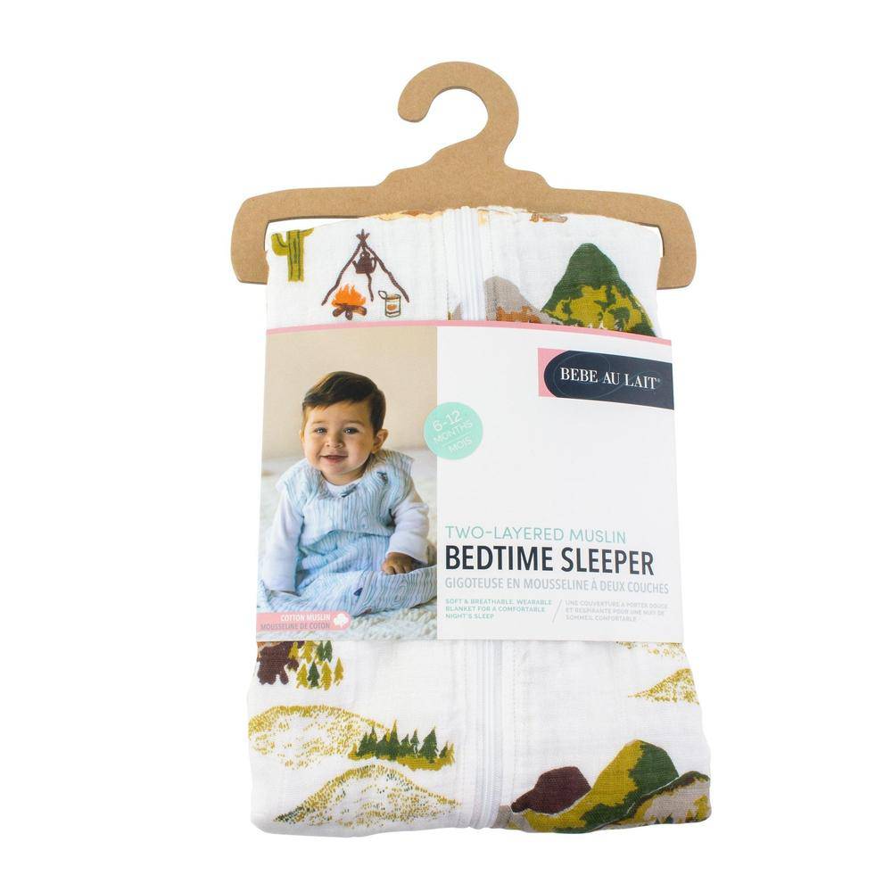 Wyoming Classic Muslin Bedtime Sleeper Bedtime Sleeper Bebe au Lait   