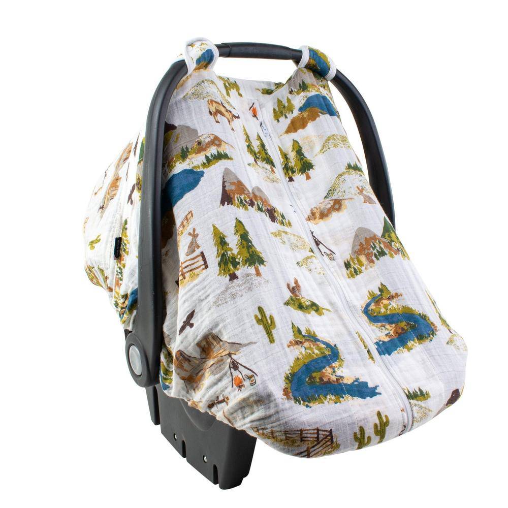 Wyoming Classic Muslin Car Seat Cover Car Seat Cover Bebe au Lait   