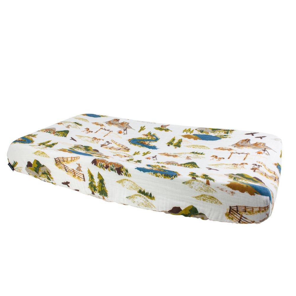 Wyoming Classic Muslin Changing Pad Cover Changing Pad Cover Bebe au Lait   