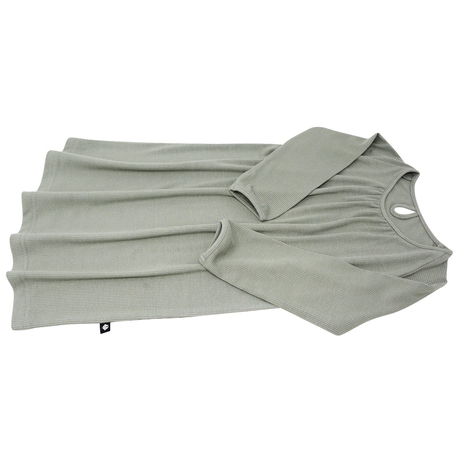 Sweetheart Dress - Olive Green Rib