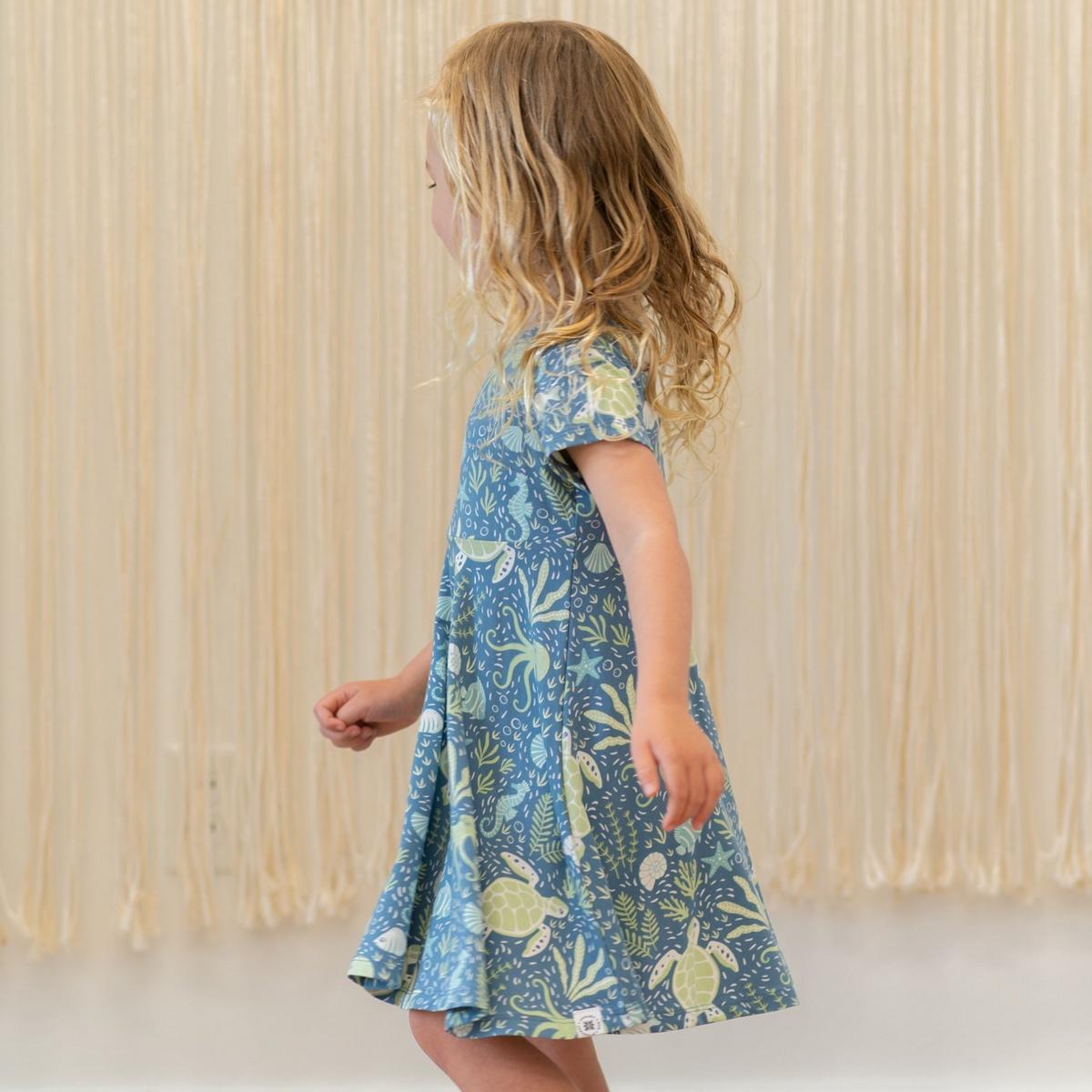Swirly Girl Short Sleeve Dress - Under The Sea