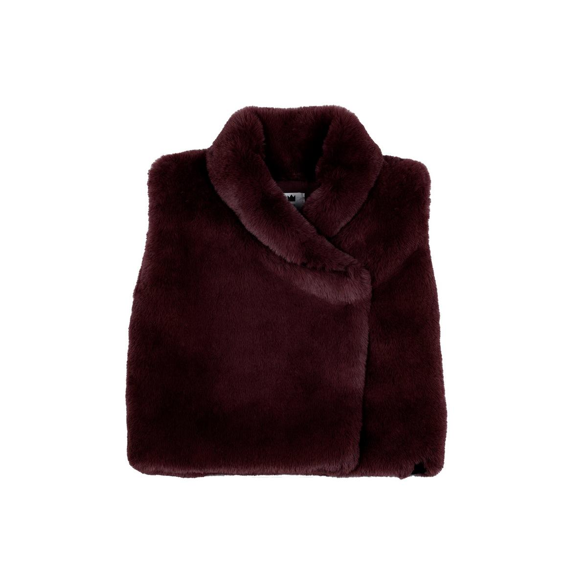 Kids Faux Fur Vest - Maroon